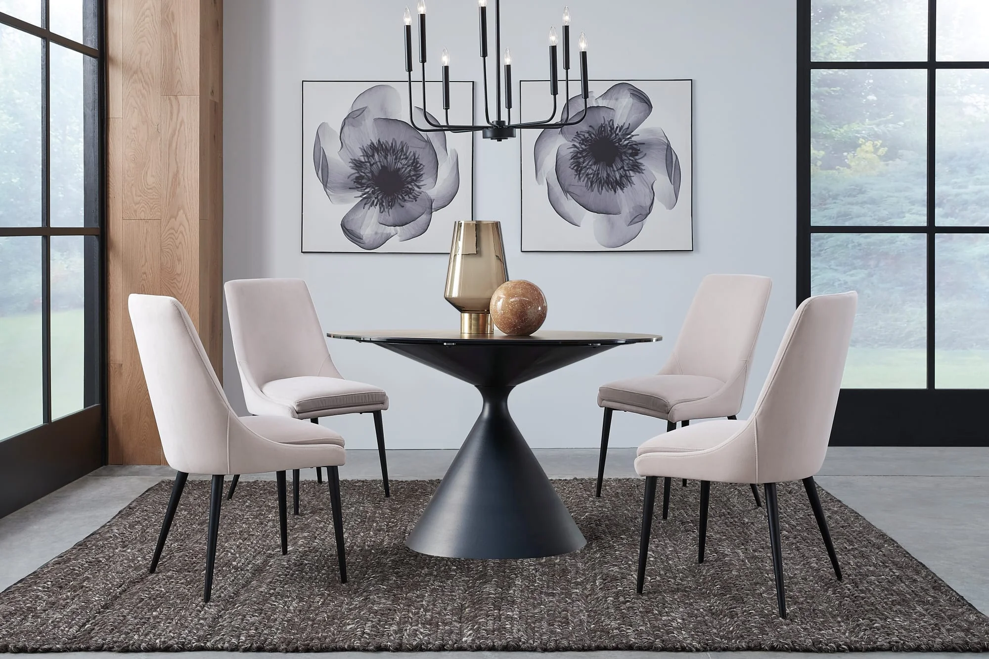 Winston Ash Grey/Black Upholstered Metal Leg Dining Chair (Set of 2) - Image 3