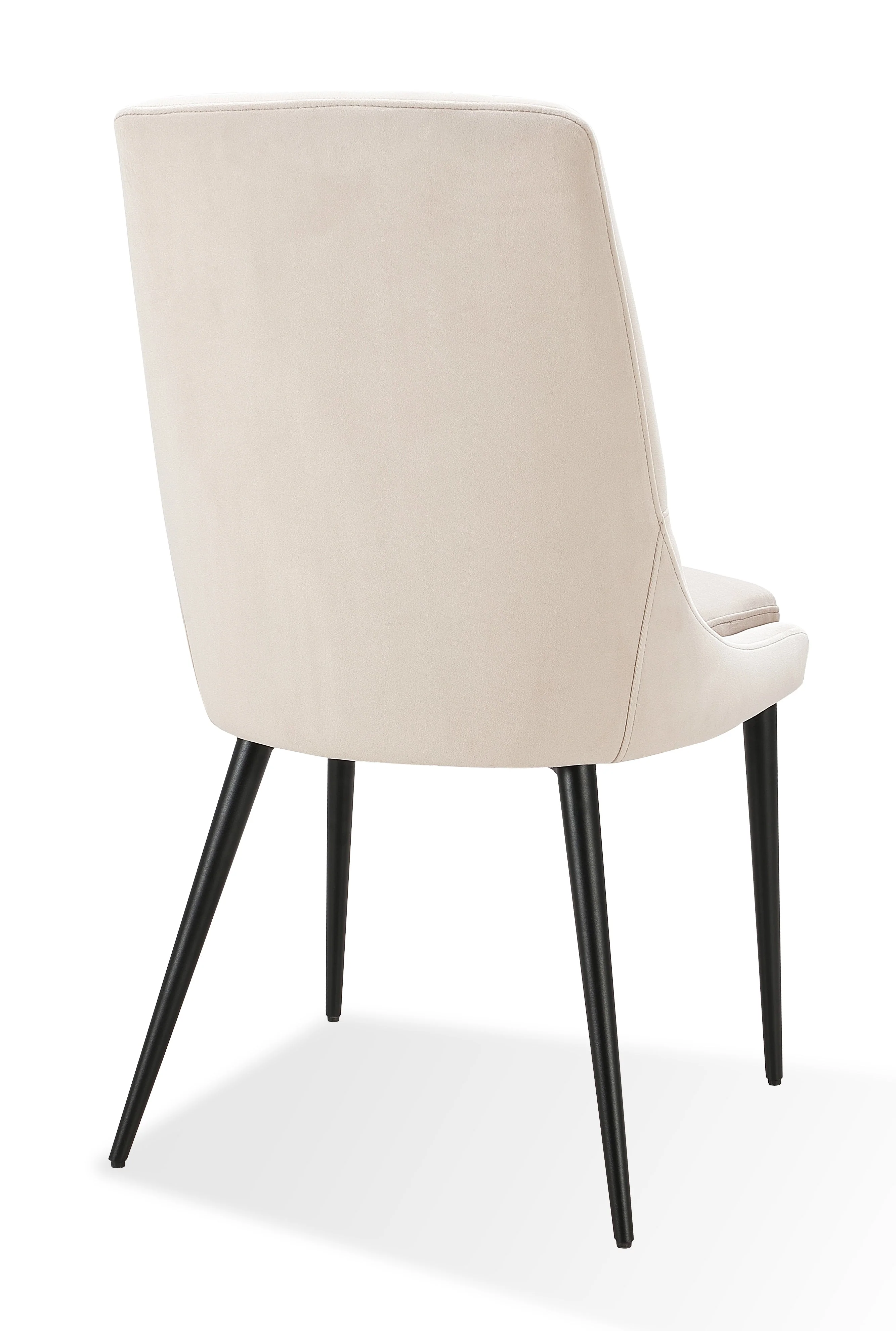 Winston Upholstered Metal Leg Dining Chair in Cream and Black (Set of 2) - Image 2