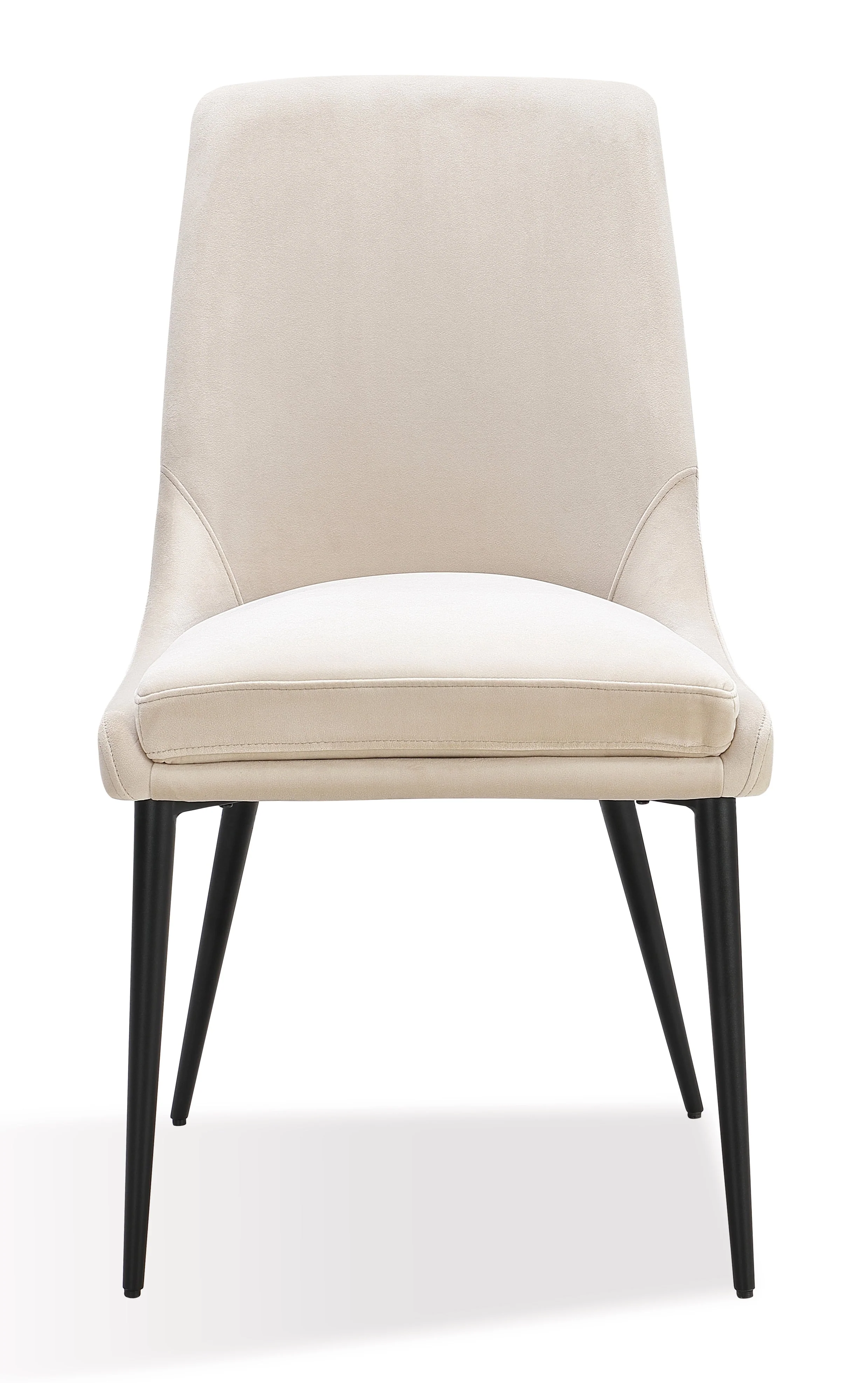Winston Upholstered Metal Leg Dining Chair in Cream and Black (Set of 2) - Image 3