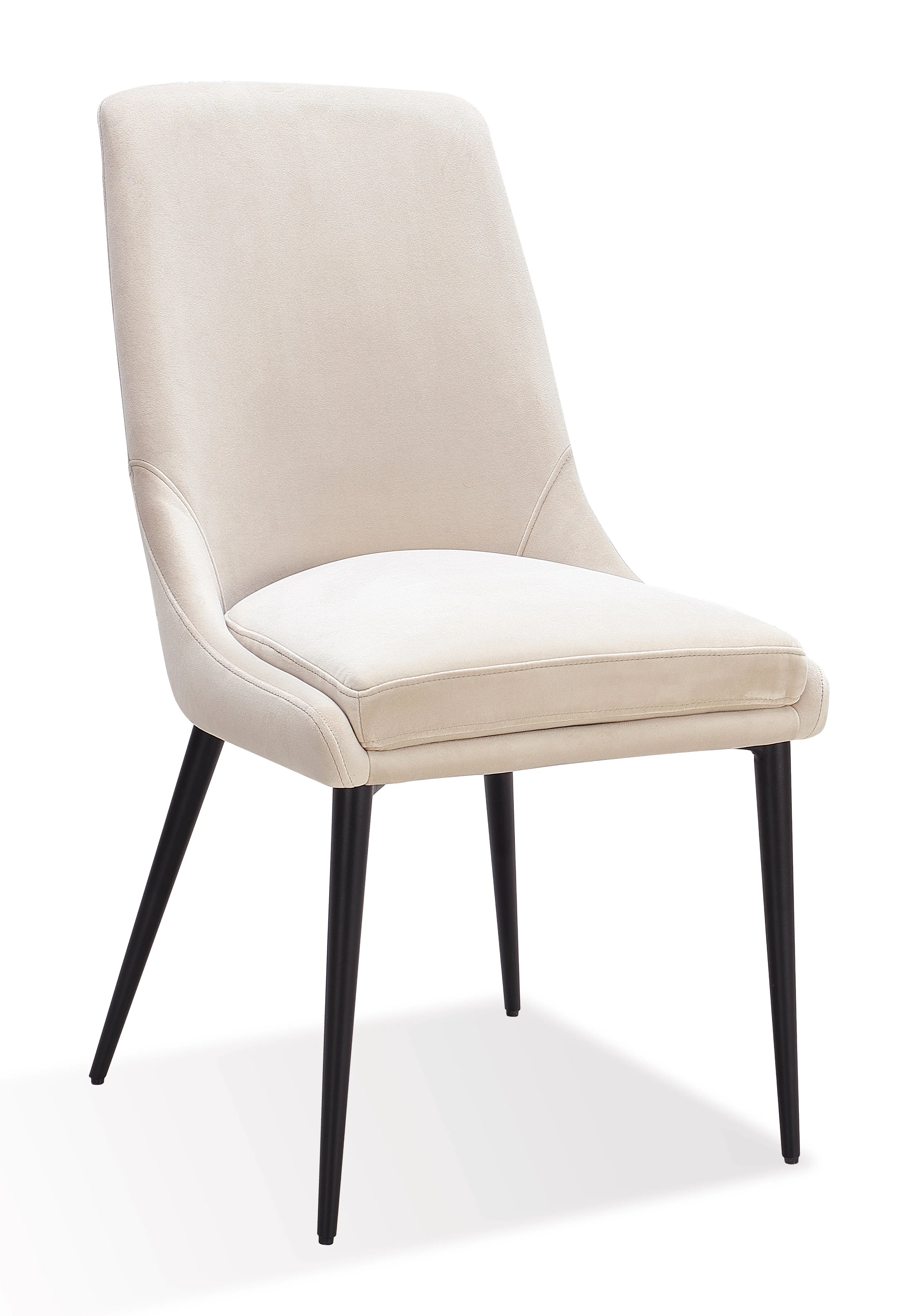 Winston Upholstered Metal Leg Dining Chair in Cream and Black (Set of 2) - Image 4