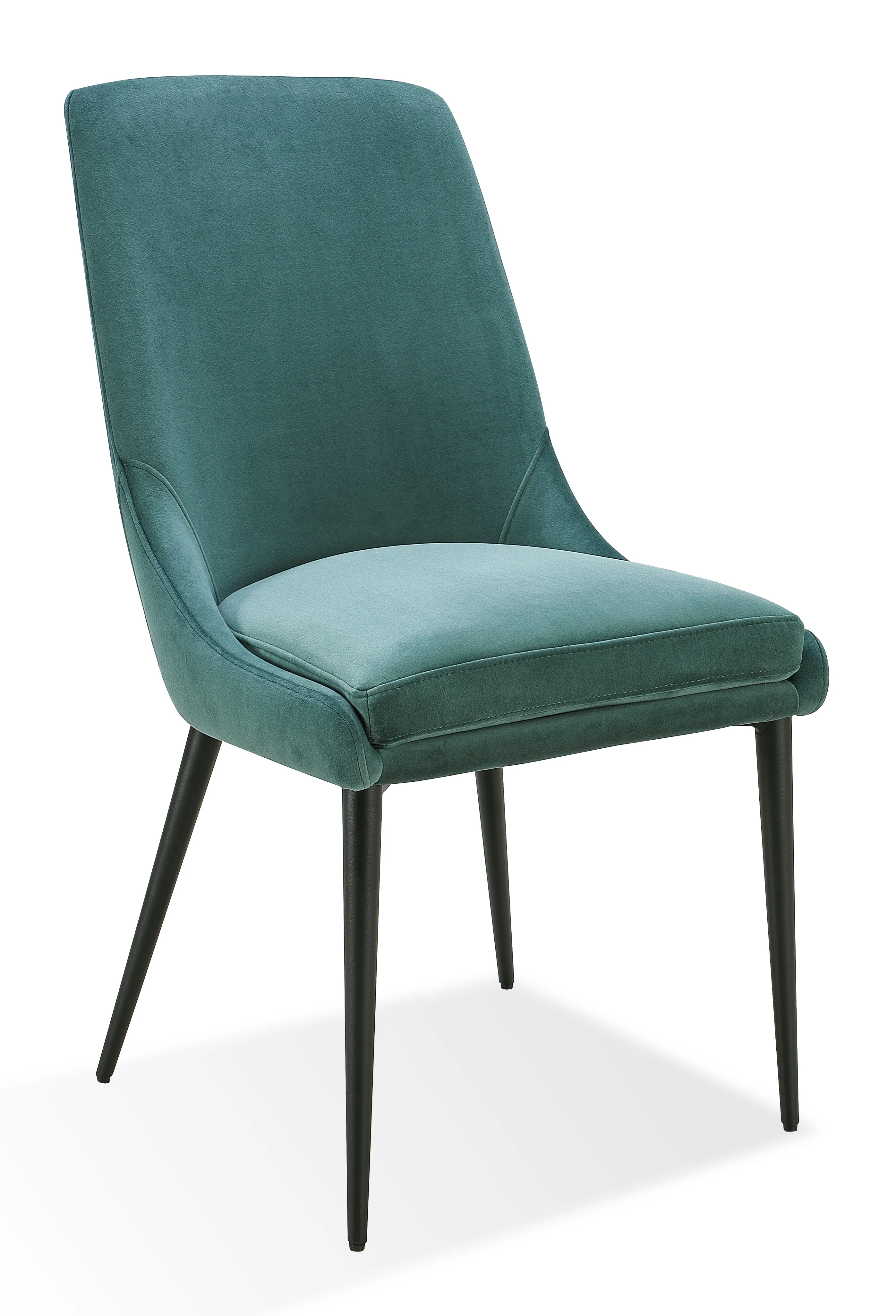 Winston Upholstered Metal Leg Dining Chair in Smoked Green and Black (Set of 2) - Image 2