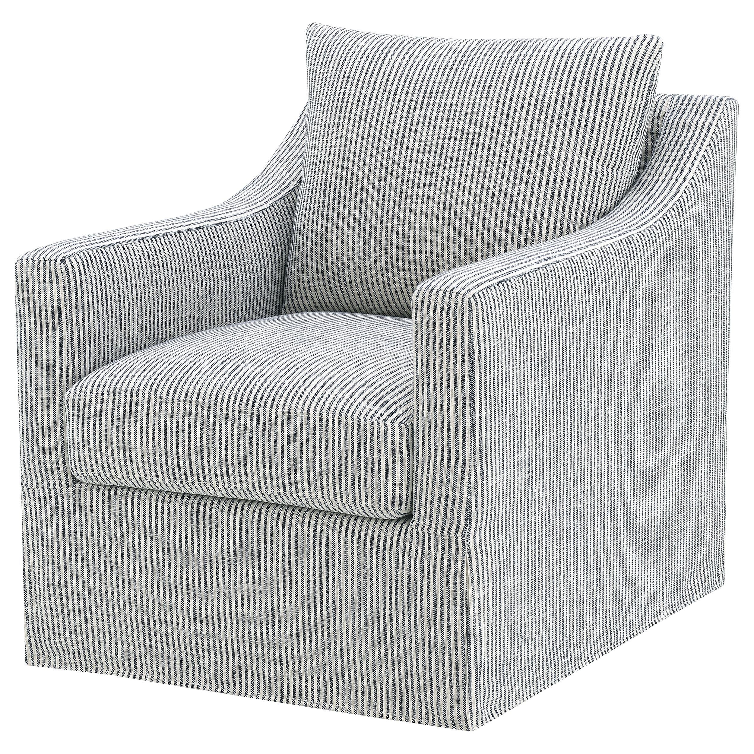Winter Gray Upholstered Sloped Arm Accent Swivel Chair - Image 4