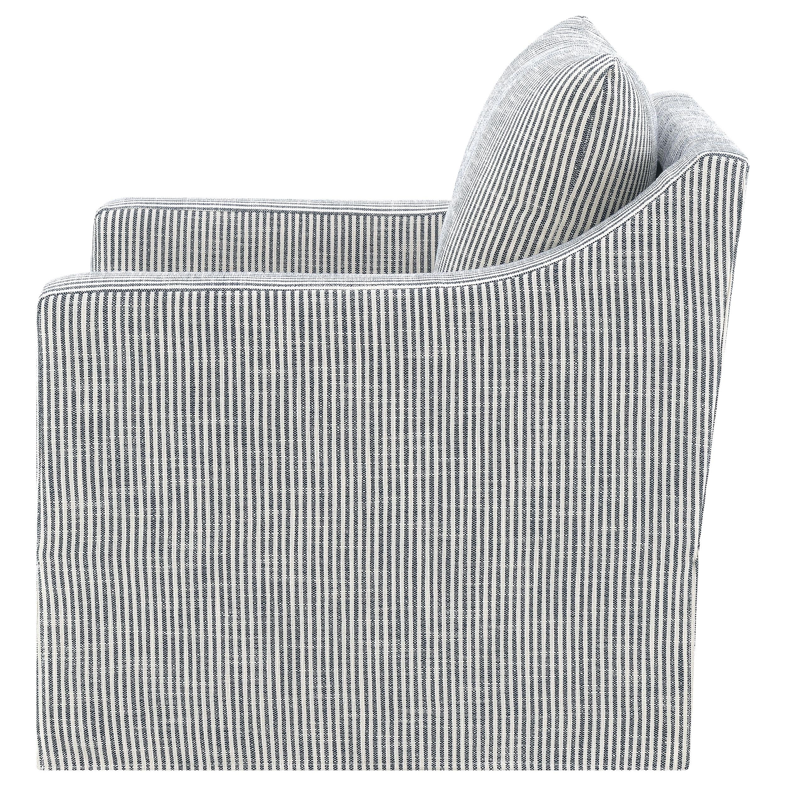 Winter Gray Upholstered Sloped Arm Accent Swivel Chair - Image 5