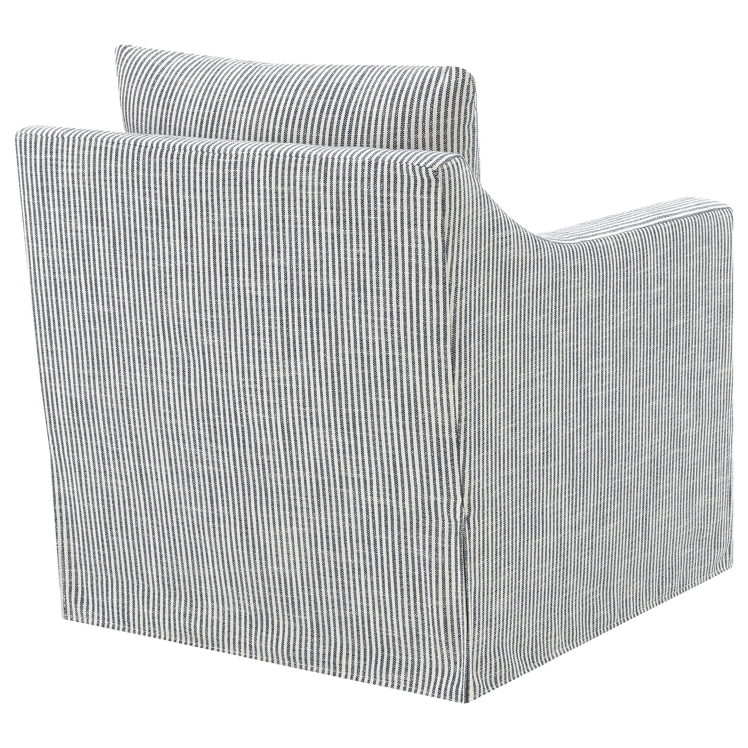 Winter Gray Upholstered Sloped Arm Accent Swivel Chair - Image 7