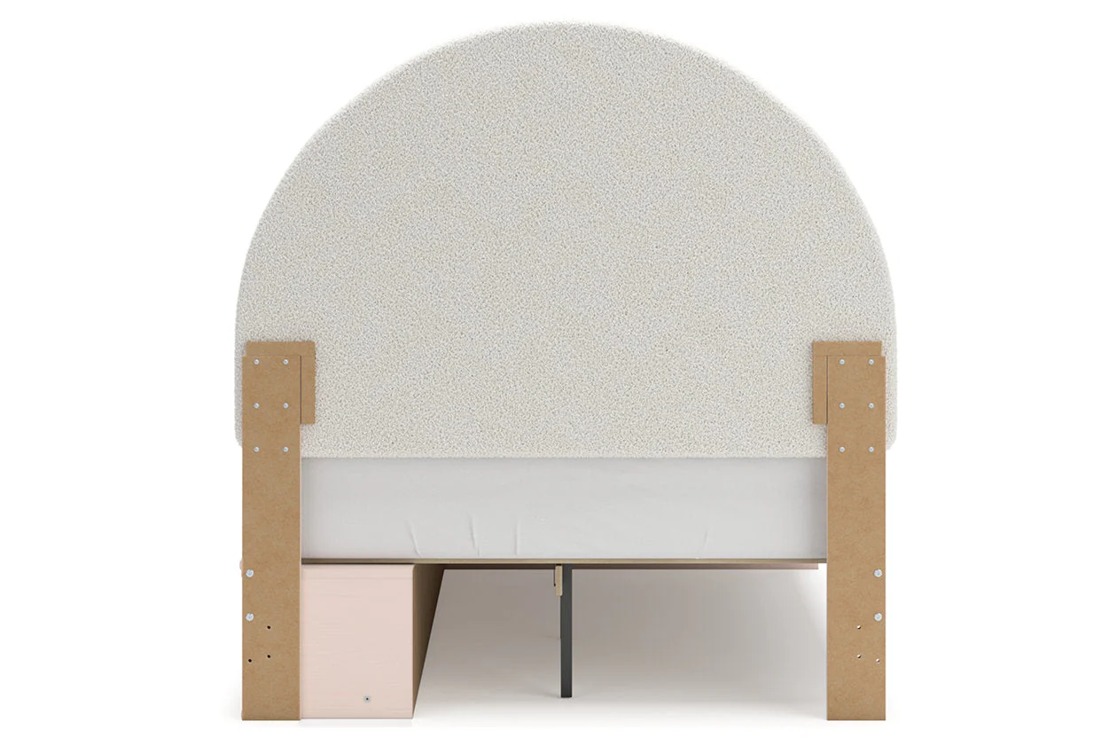Wistenpine Blush Full Upholstered Storage Platform Bed with 2 Drawers - Image 7