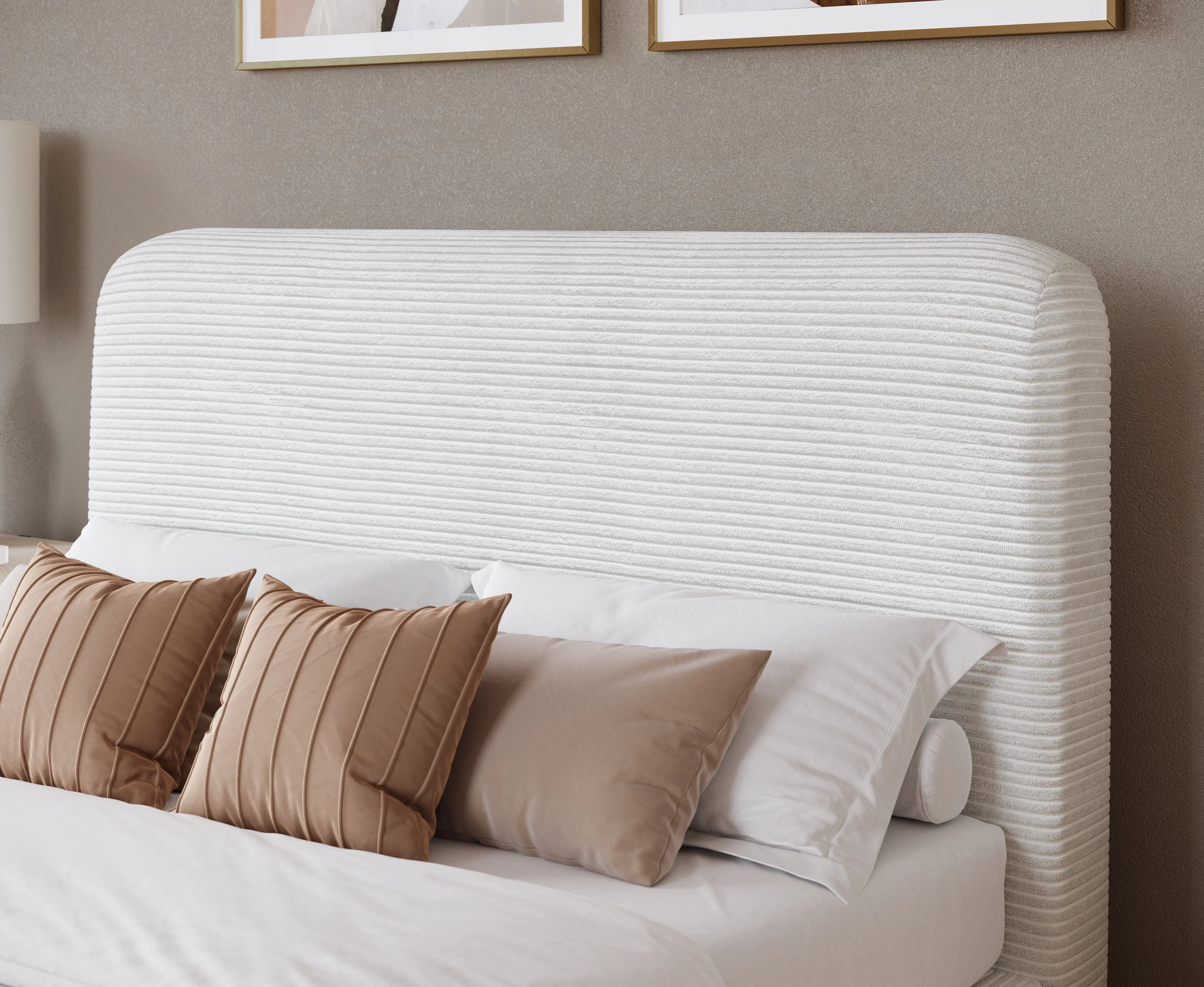 Wisteria Eastern King Upholstered Platform Bed in Frosty Corduroy - Image 3