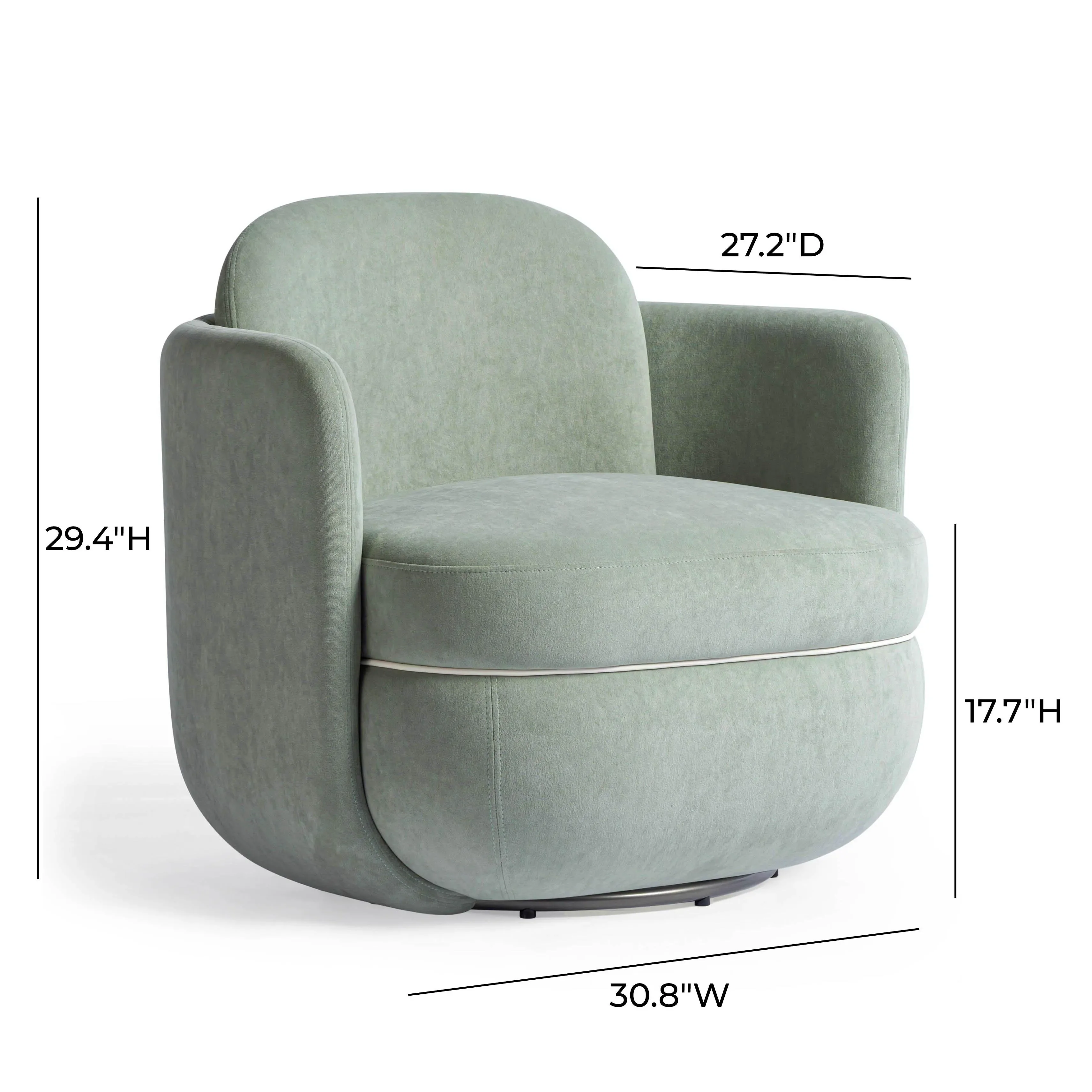 Wolfie Velvet Swivel Chair - Image 15