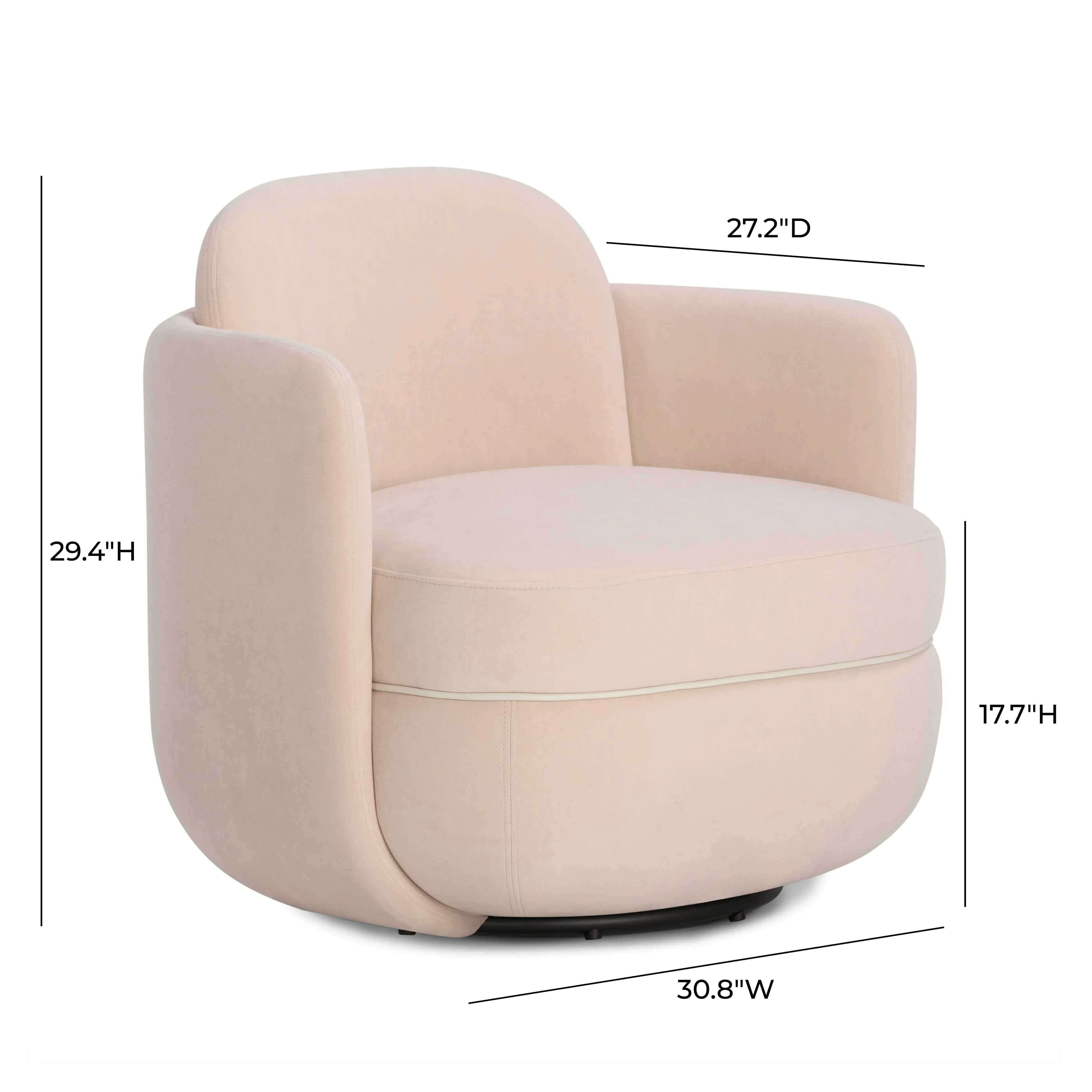 Wolfie Velvet Swivel Chair - Image 7
