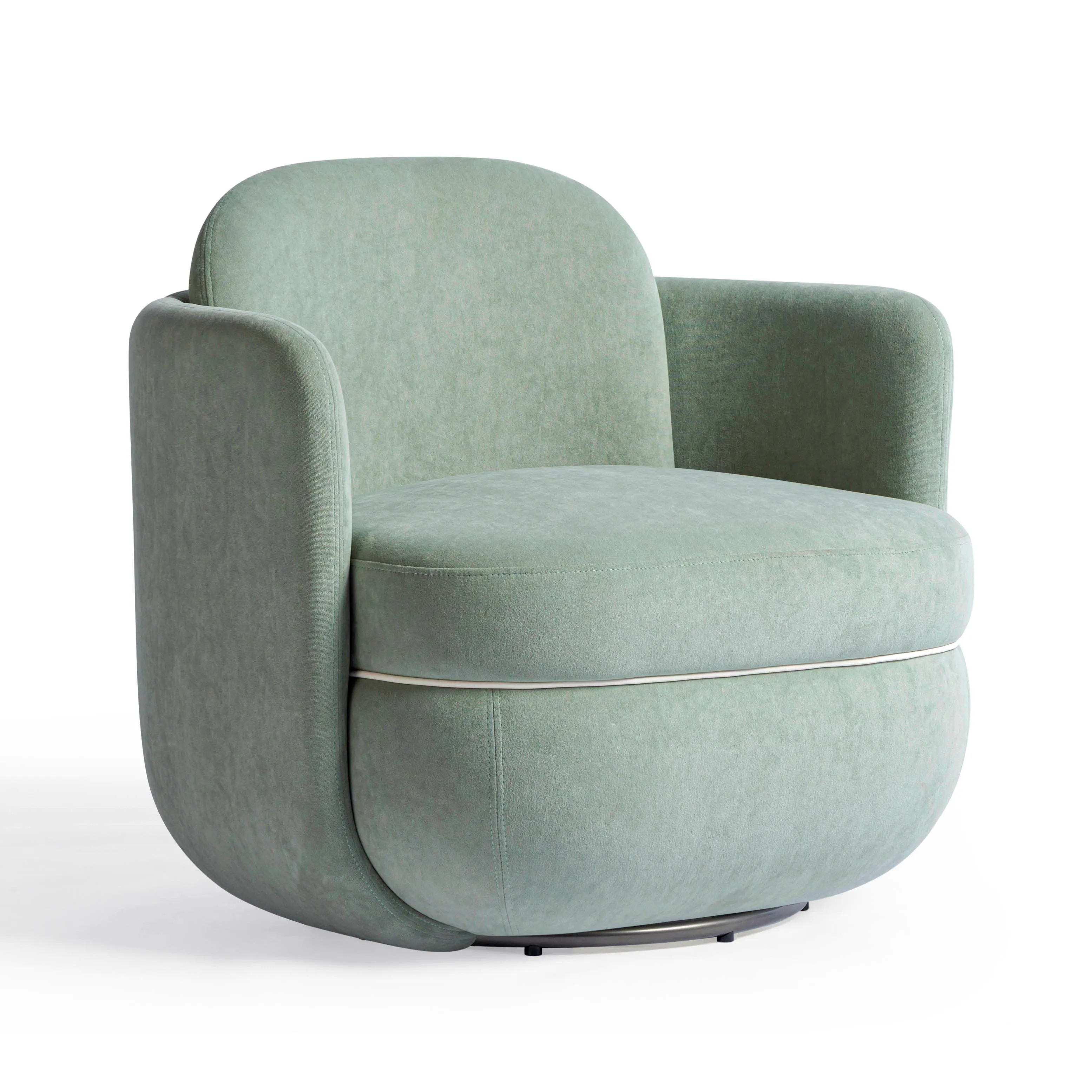 Wolfie Velvet Swivel Chair - Image 9