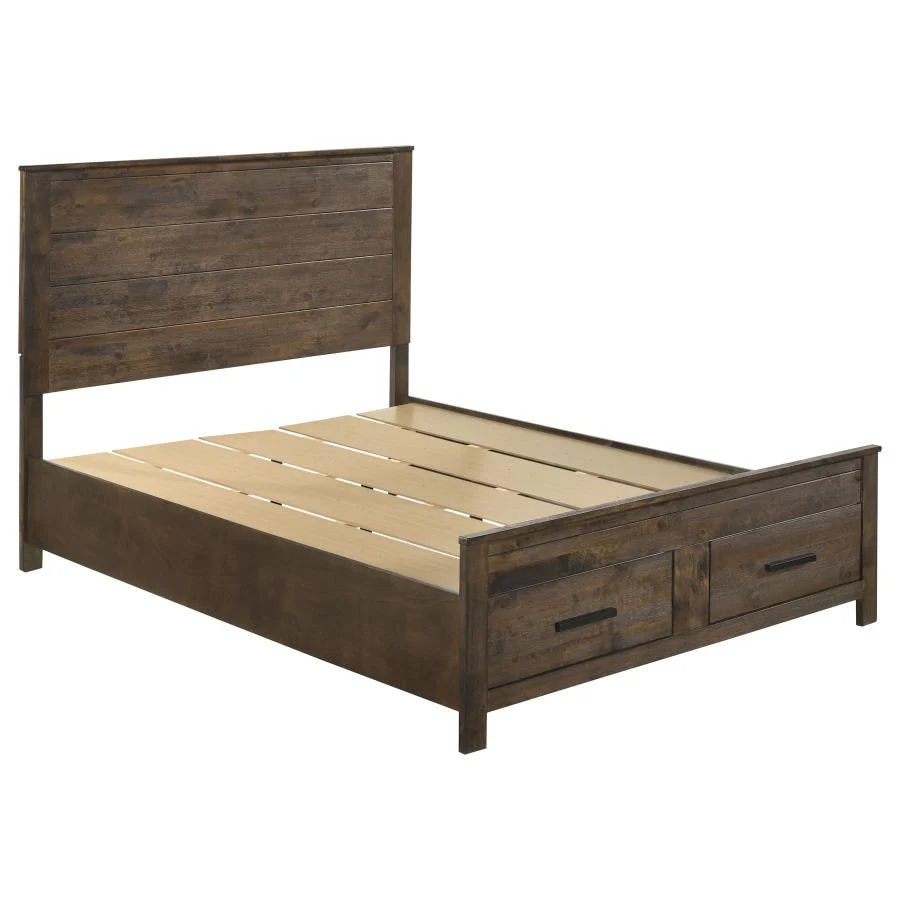 Woodmont Rustic Golden Brown 4-Piece Queen Platform Bedroom Set - Image 3