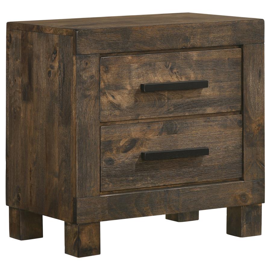 Woodmont Rustic Golden Brown 4-Piece Queen Platform Bedroom Set - Image 5