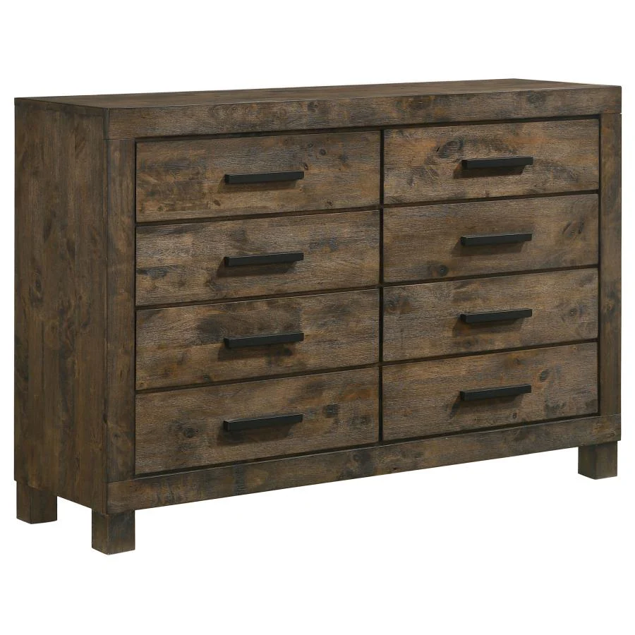 Woodmont Rustic Golden Brown 4-Piece Queen Platform Bedroom Set - Image 7