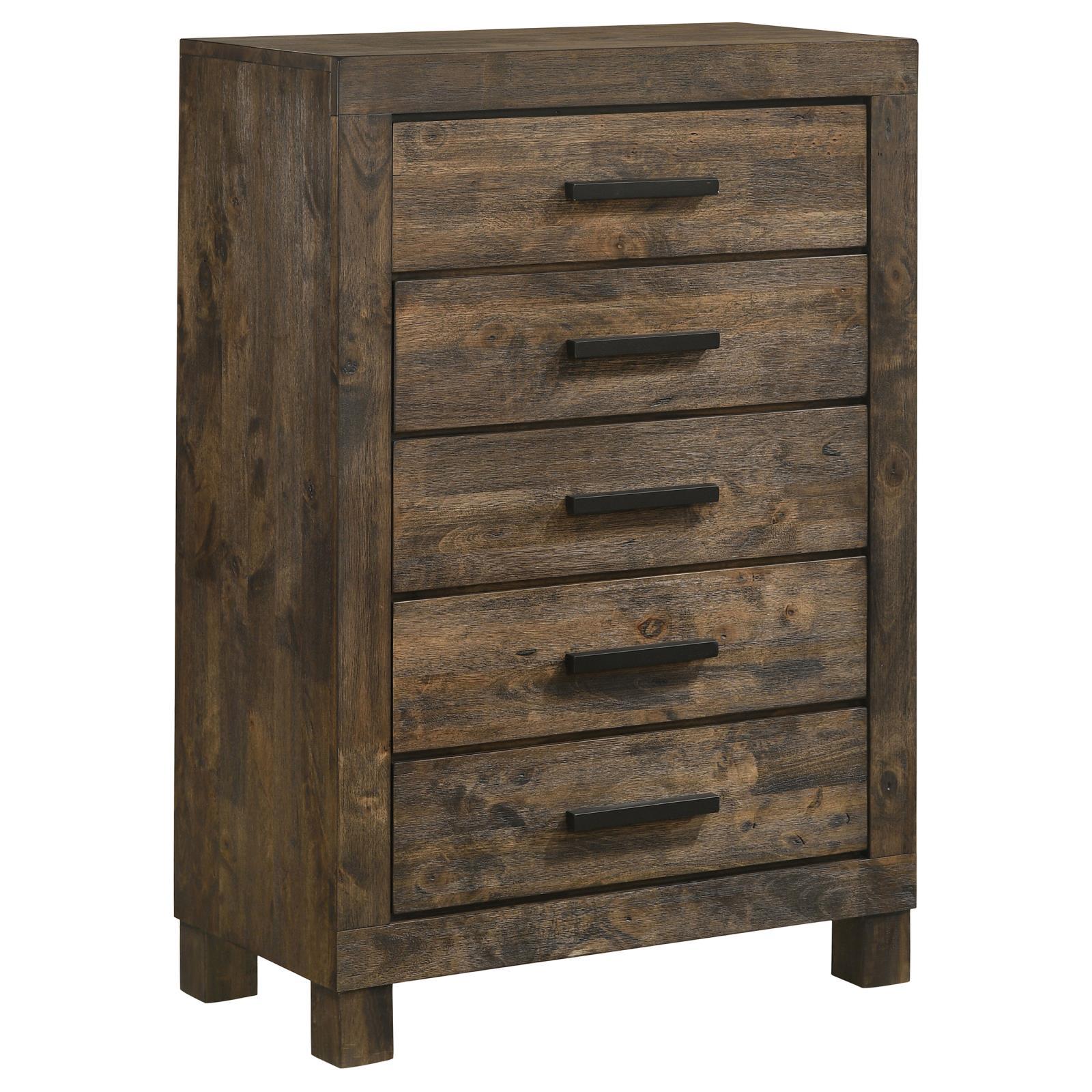 Woodmont Rustic Golden Brown 5-Drawer Chest - Image 2