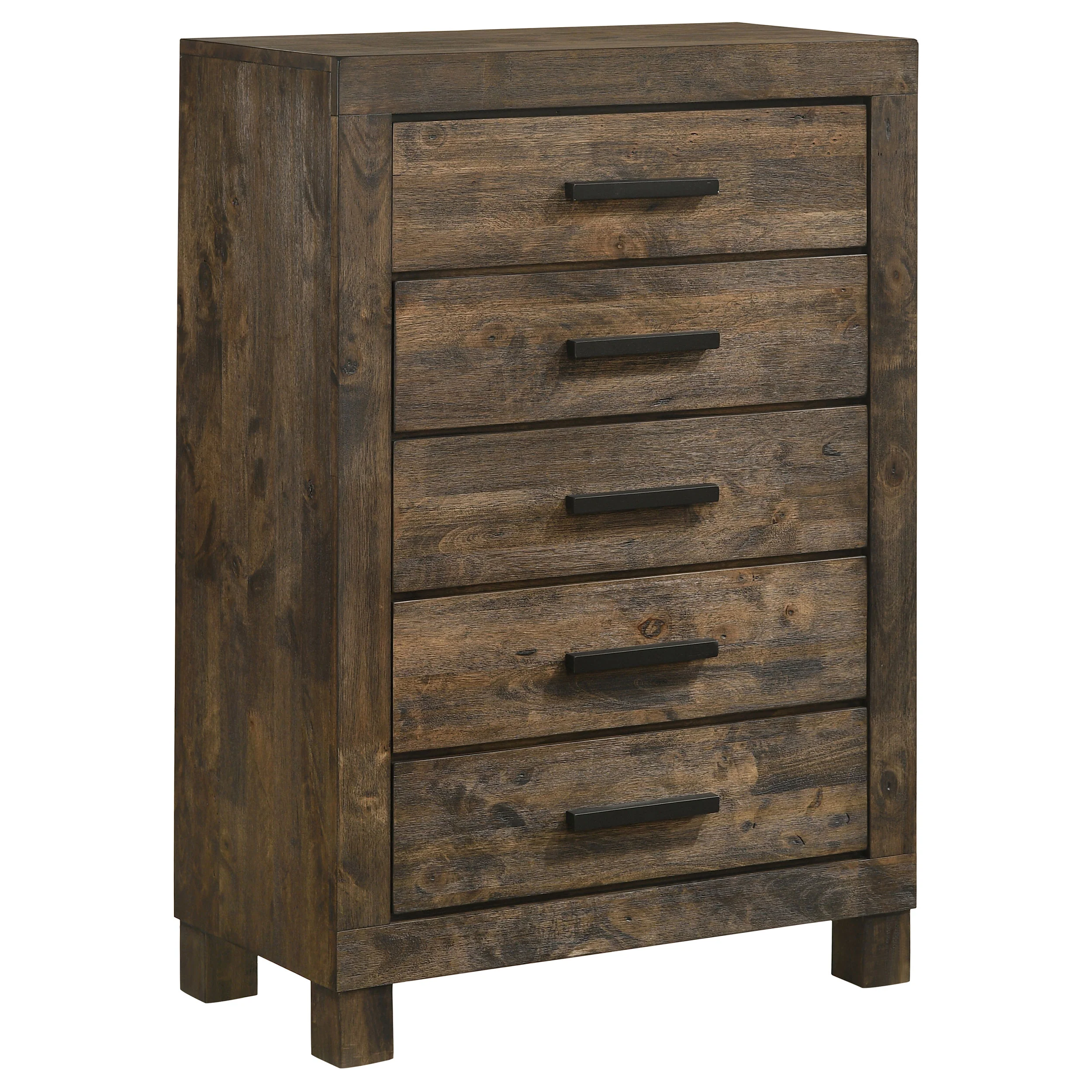 Woodmont Rustic Golden Brown 5-Piece Queen Platform Bedroom Set - Image 7