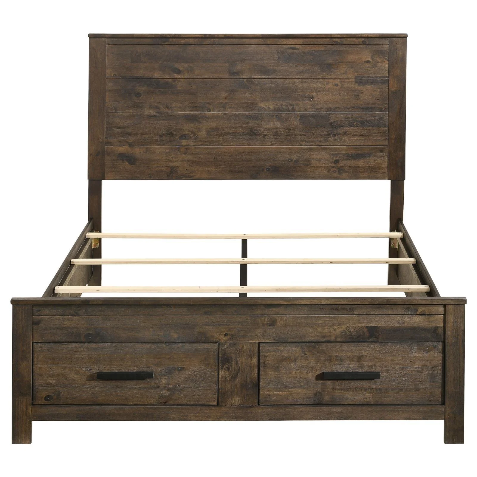 Woodmont Rustic Golden Brown Eastern King Storage Bed - Image 4