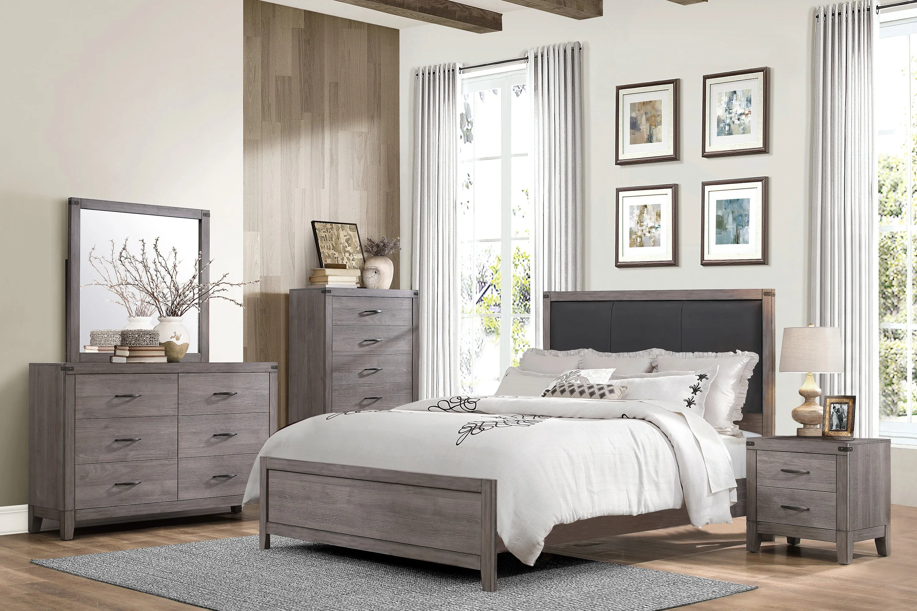 Woodrow Brownish Gray Full Panel Bed - Image 2