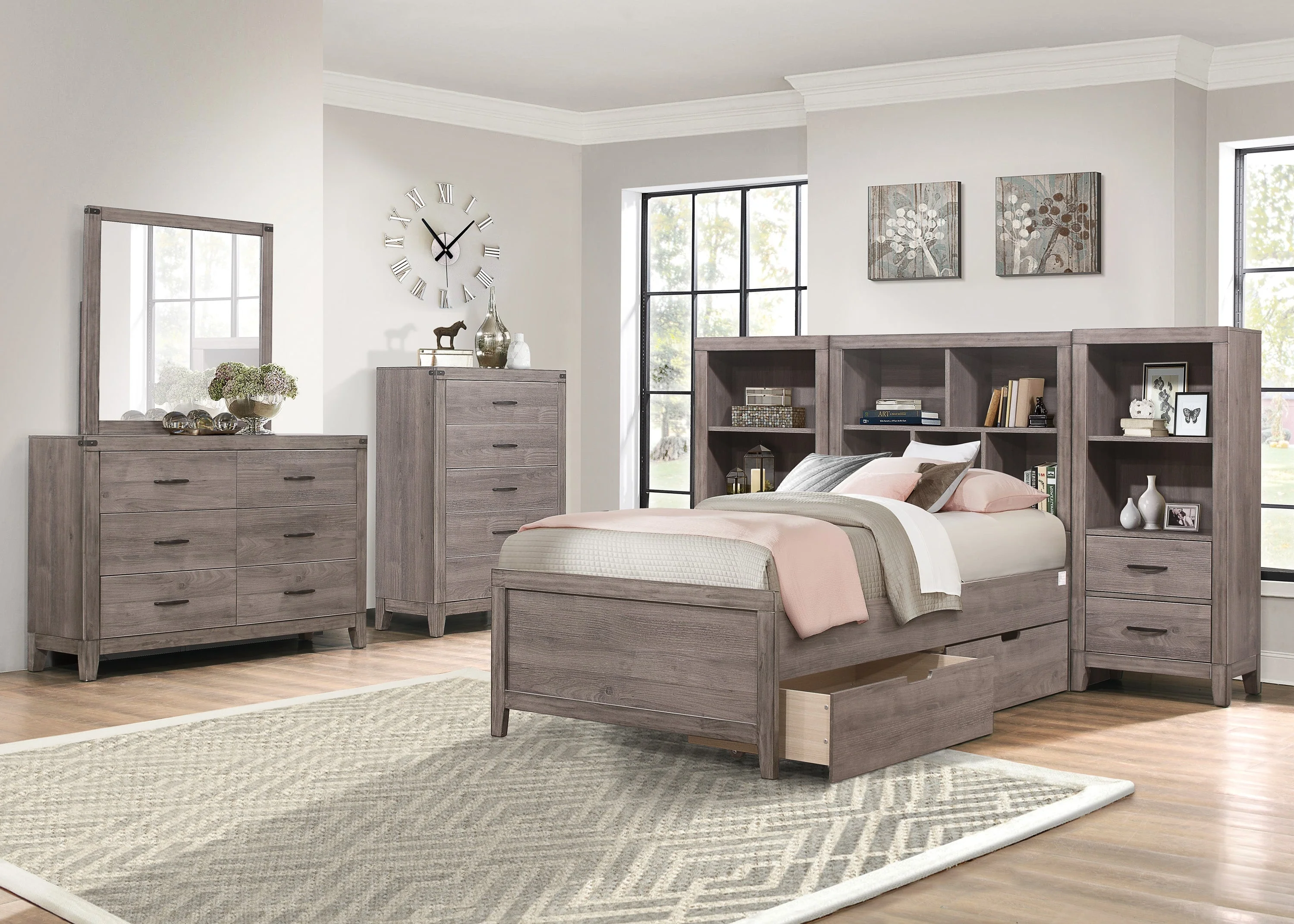 Woodrow Brownish Gray Twin Platform Bed - Image 4