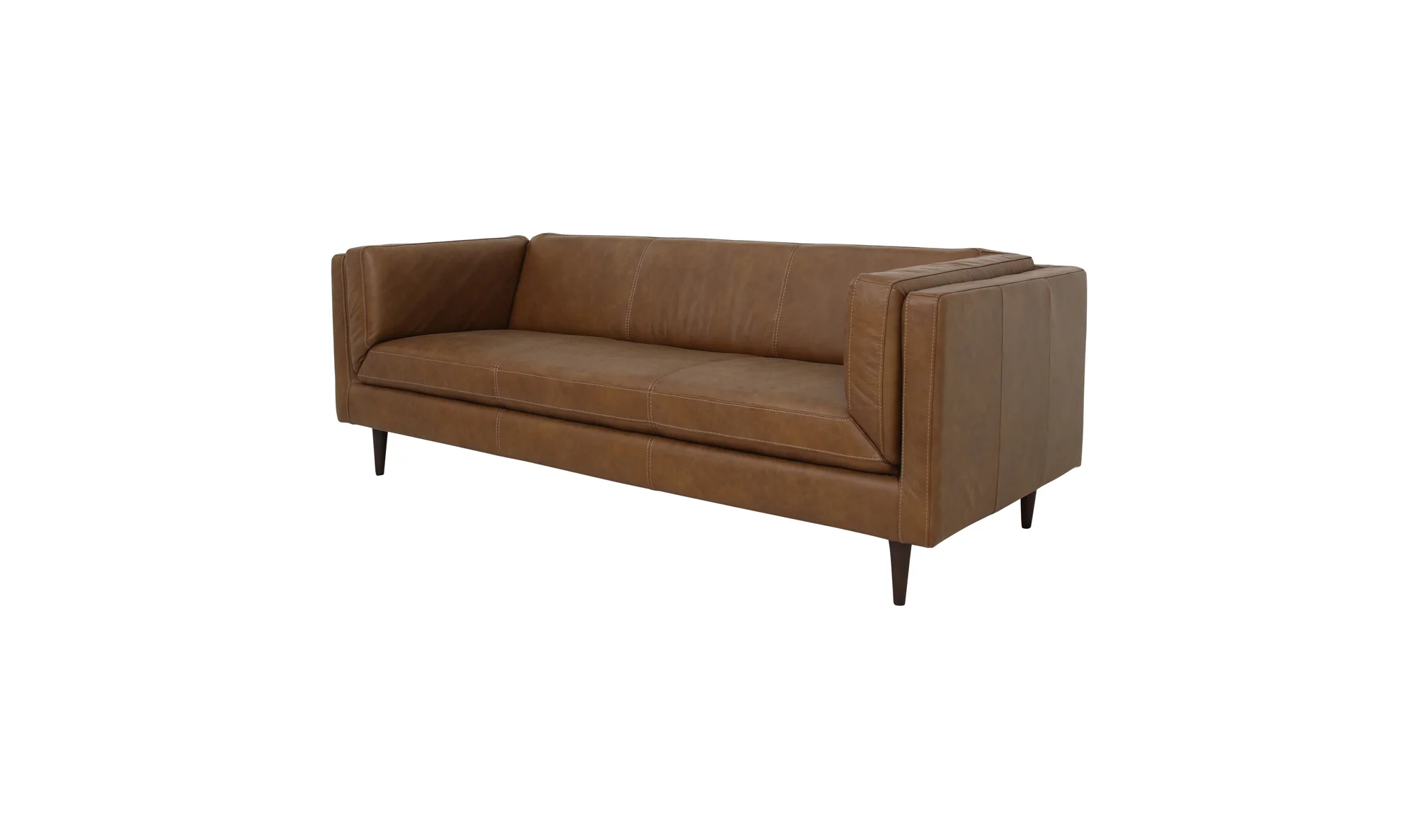 Woods Sofa Brown Leather - Image 2
