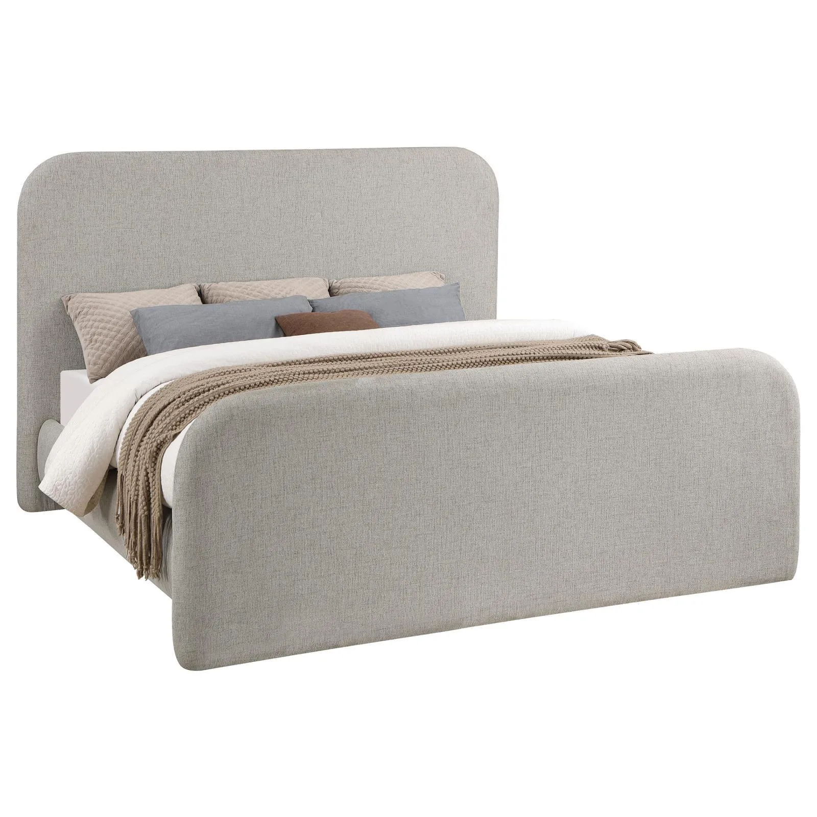 Wren Grey Upholstered Queen Platform Bed - Image 3