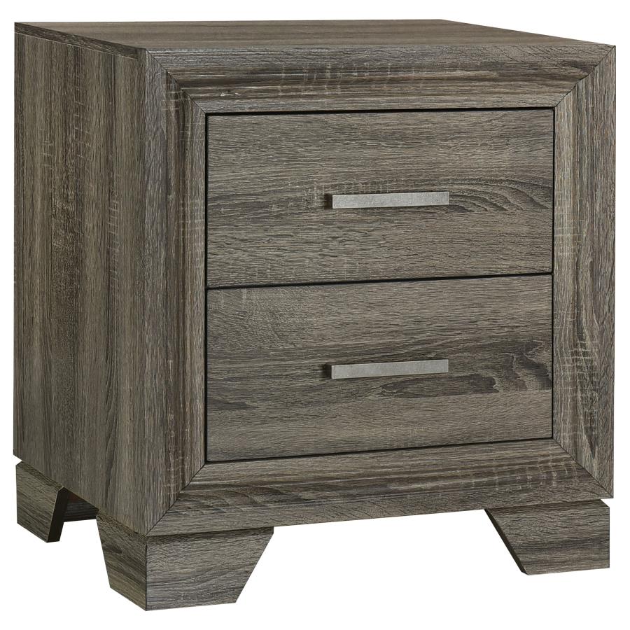 Wright Brown Oak 5-Piece Eastern King Bedroom Set - Image 5