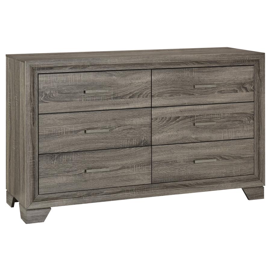 Wright Brown Oak 5-Piece Eastern King Bedroom Set - Image 7