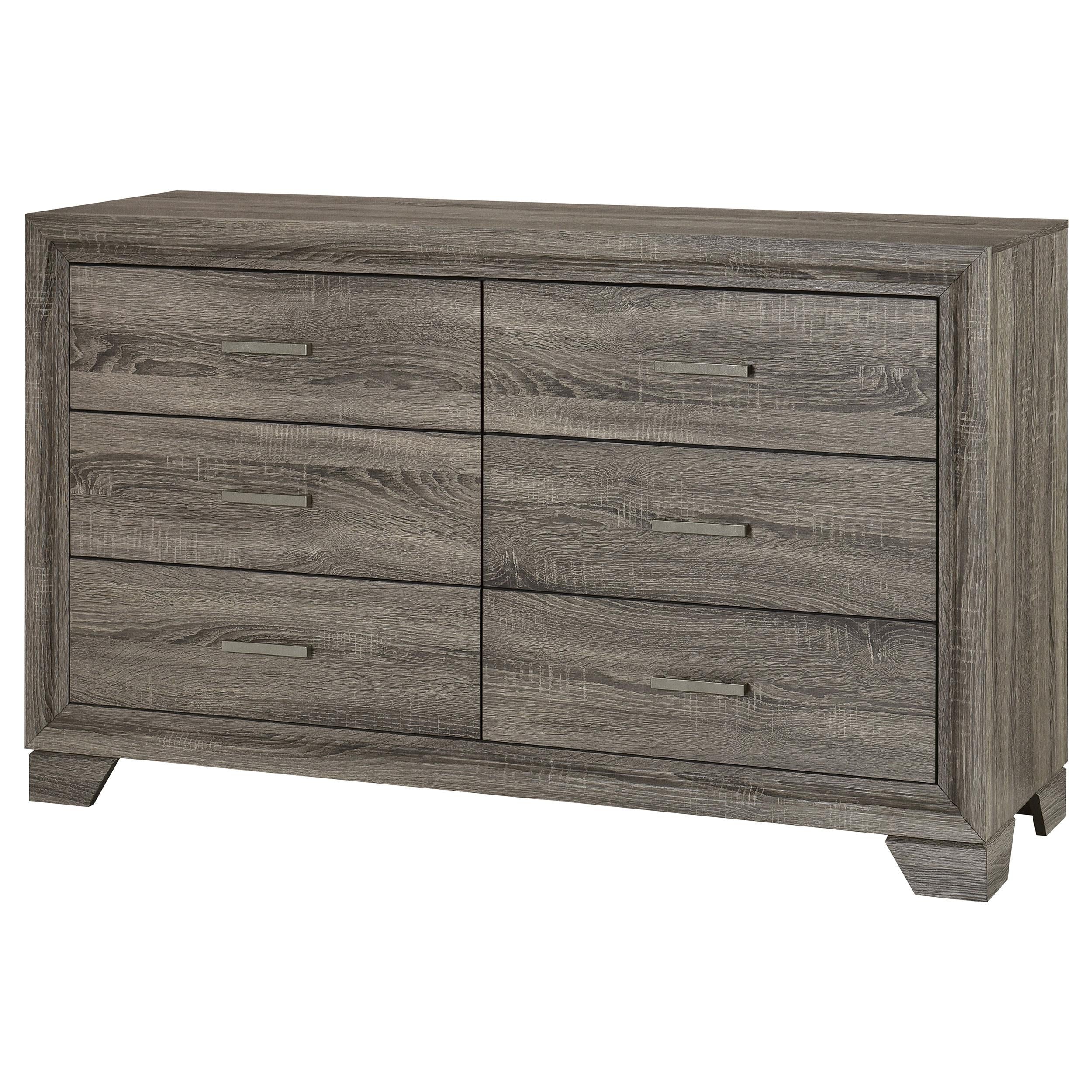 Wright Brown Oak 6-Drawer Dresser - Image 3