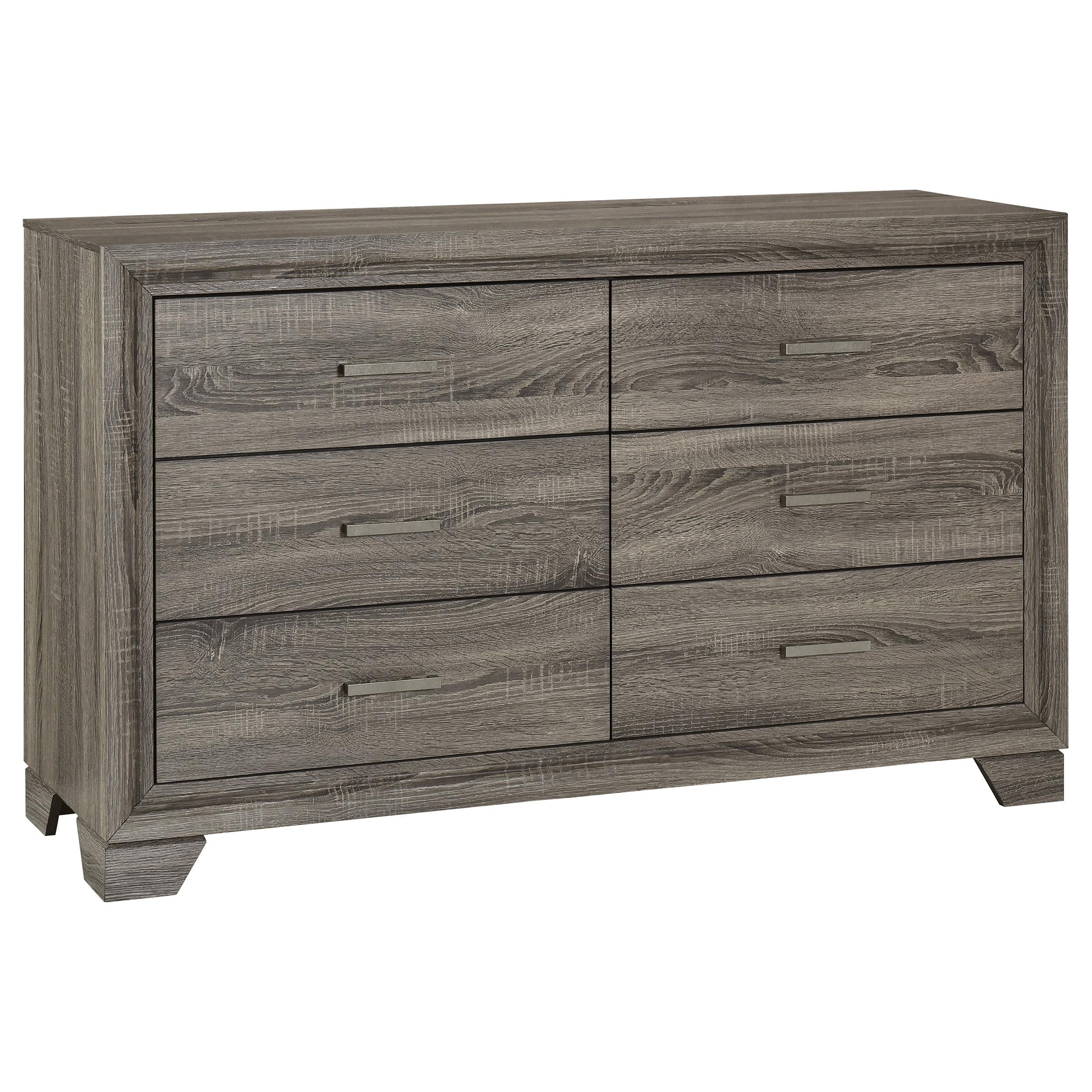 Wright Brown Oak 6-Drawer Dresser - Image 4