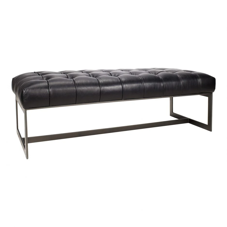 Wyatt Leather Bench Black - Image 3