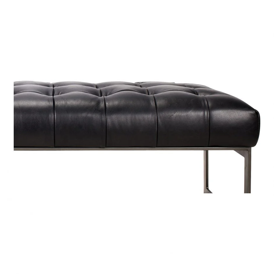 Wyatt Leather Bench Black - Image 5
