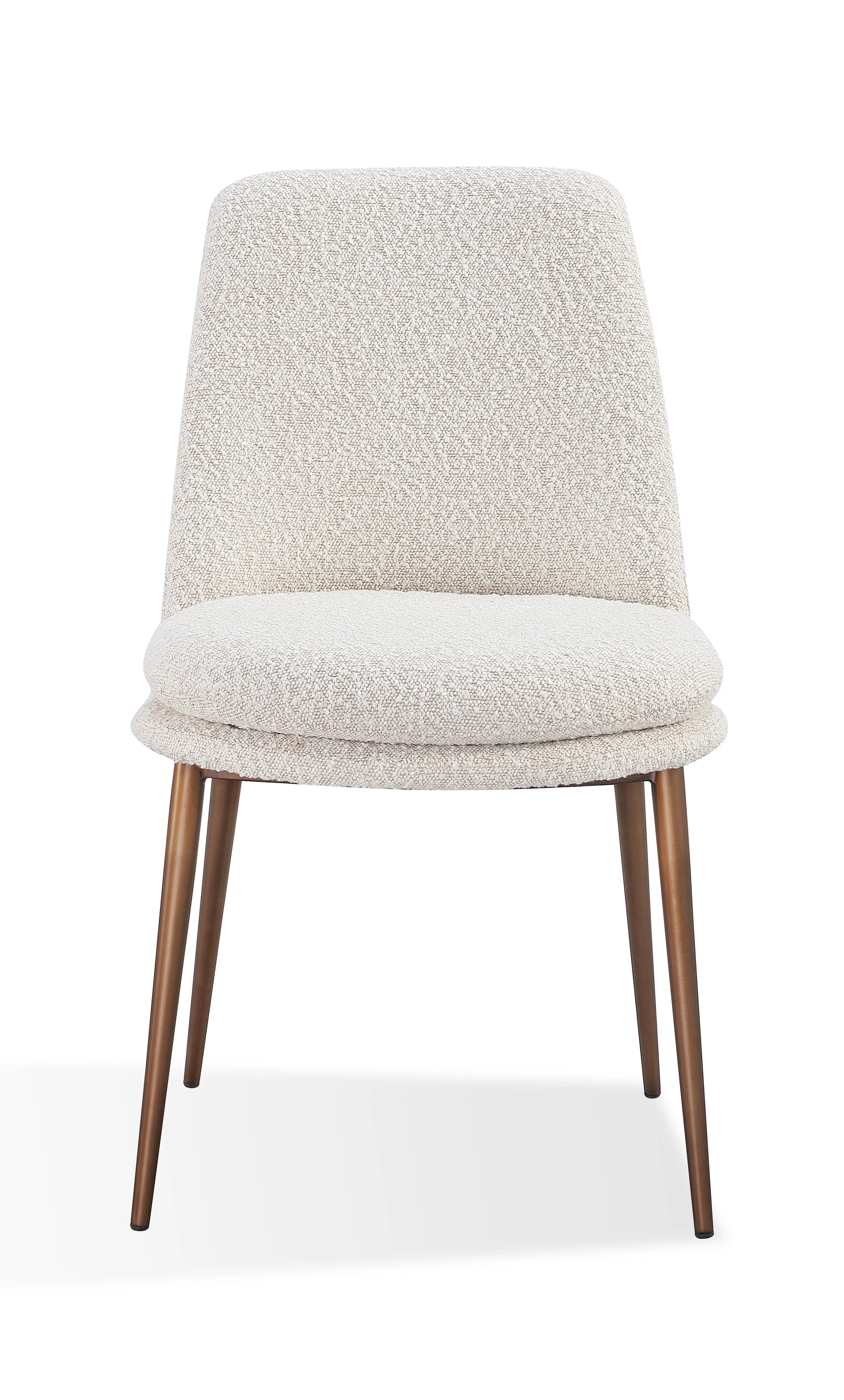 Wyatt Upholstered Dining Chair in Ricotta Boucle and Bronze Metal (Set of 2) - Image 2