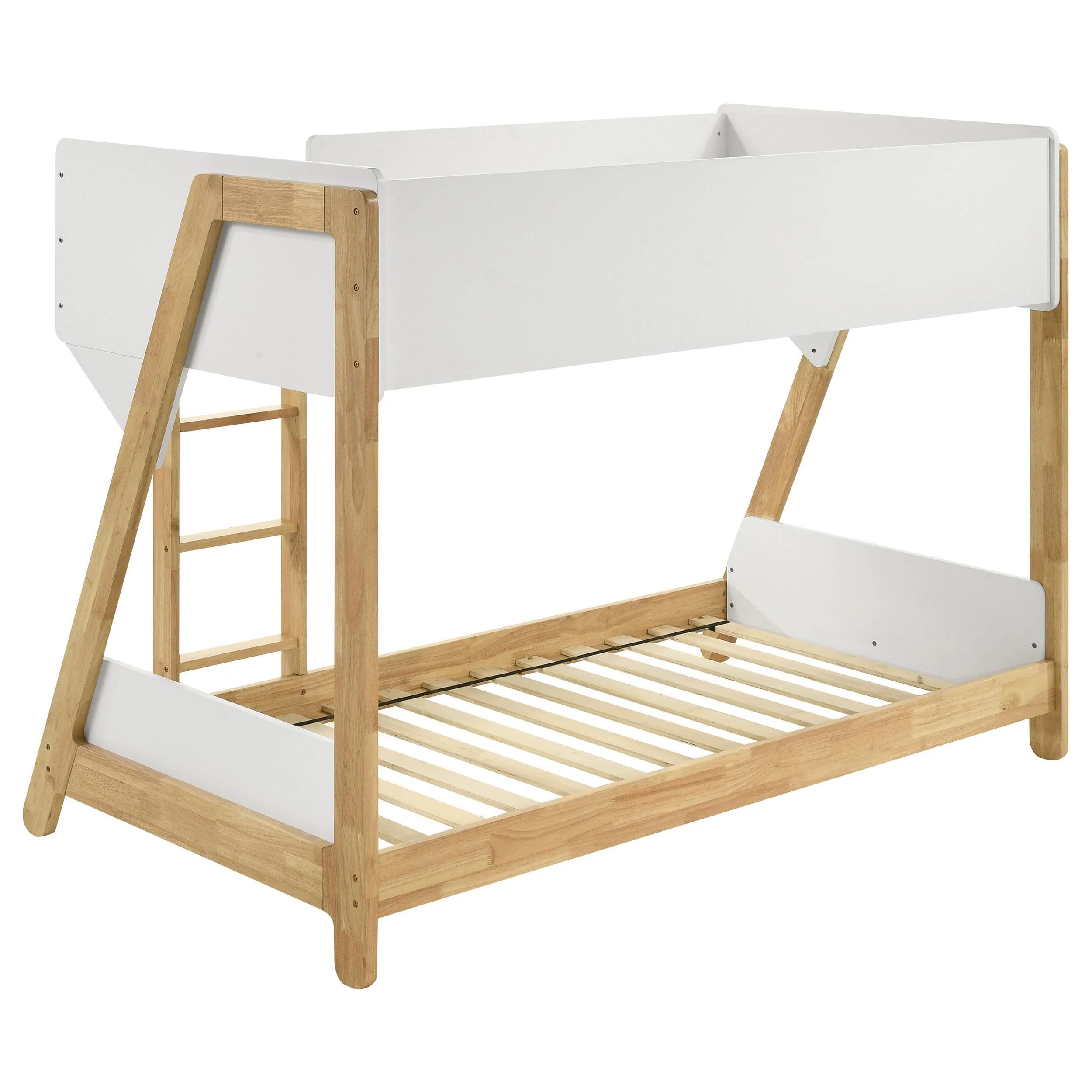 Wyatt White and Natural Wood Twin Over Twin Bunk Bed - Image 5