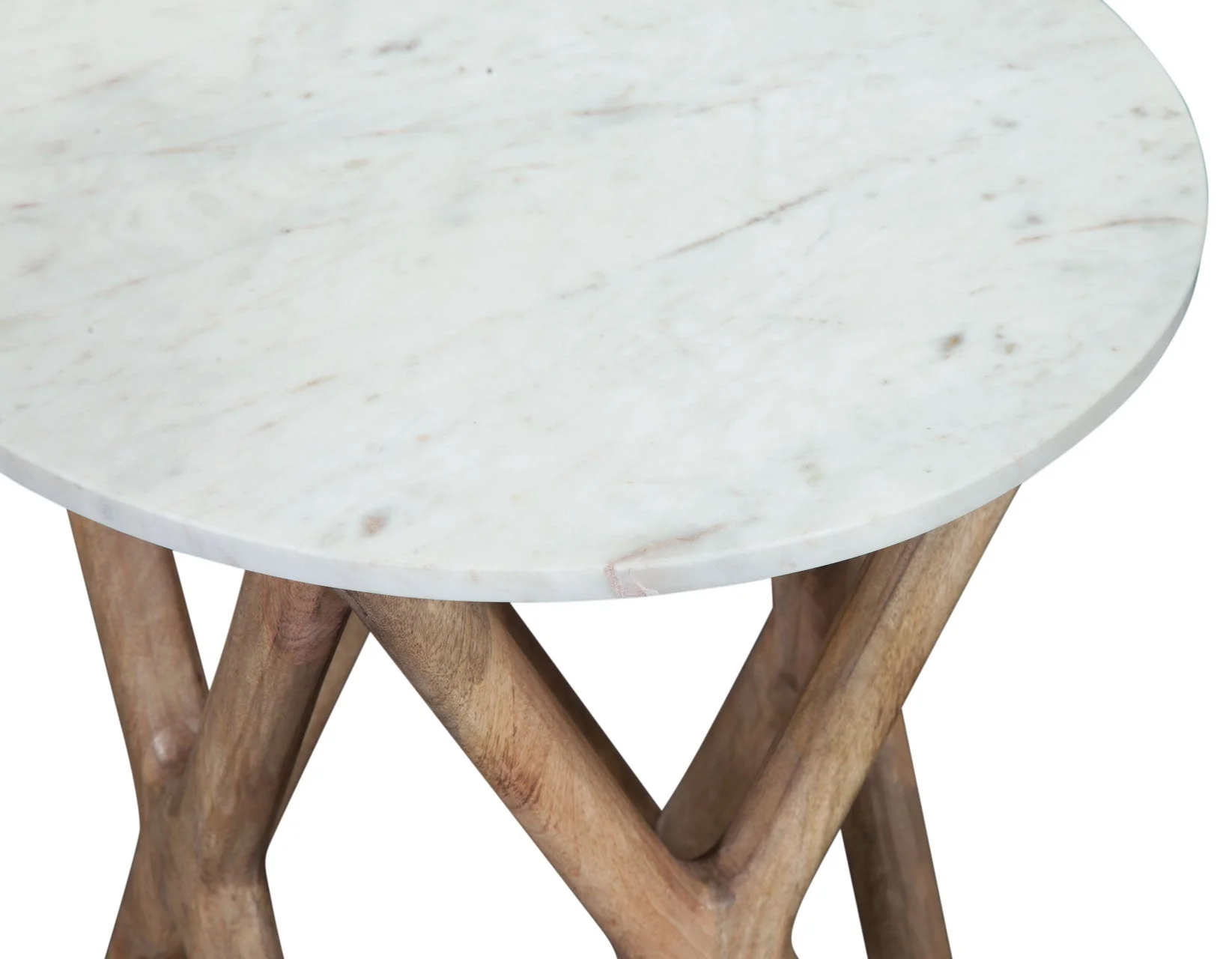 Wyman Banswara 20″ Round White Marble Top End Table - Image 9