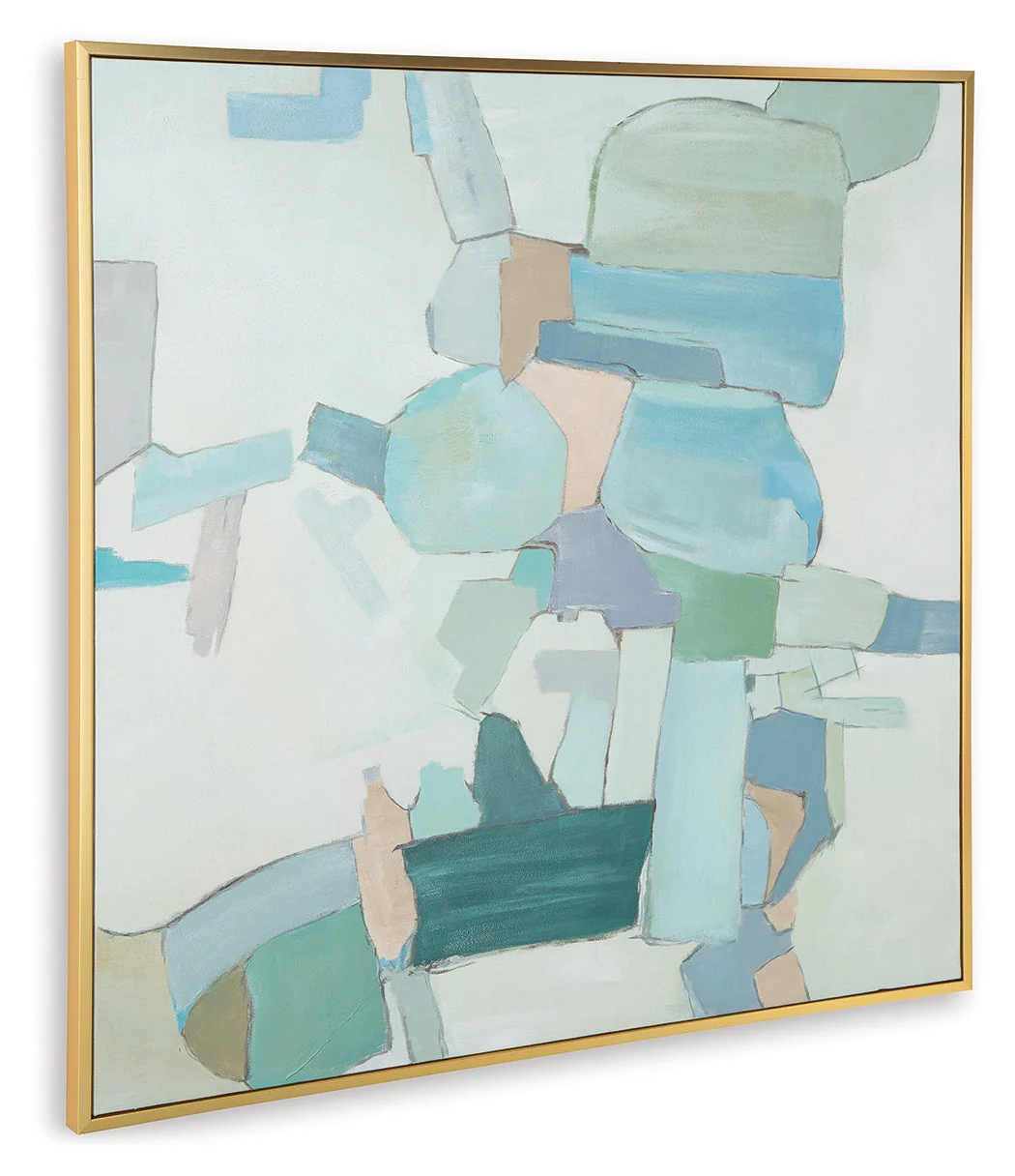 Wynburn White/Blue/Green Wall Art - Image 3