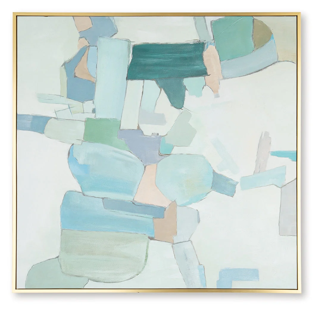 Wynburn White/Blue/Green Wall Art - Image 5