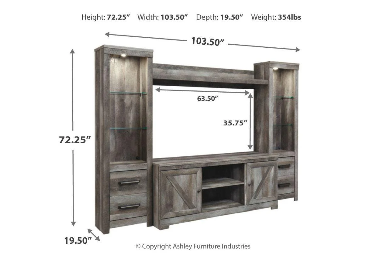 Wynnlow Gray 4-Piece Entertainment Center - Image 3