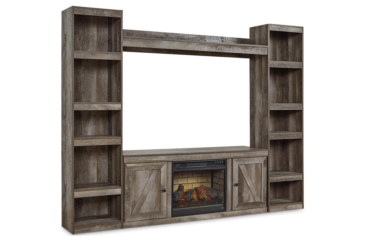 Wynnlow Gray 4-Piece Entertainment Center with Electric Fireplace - Image 3