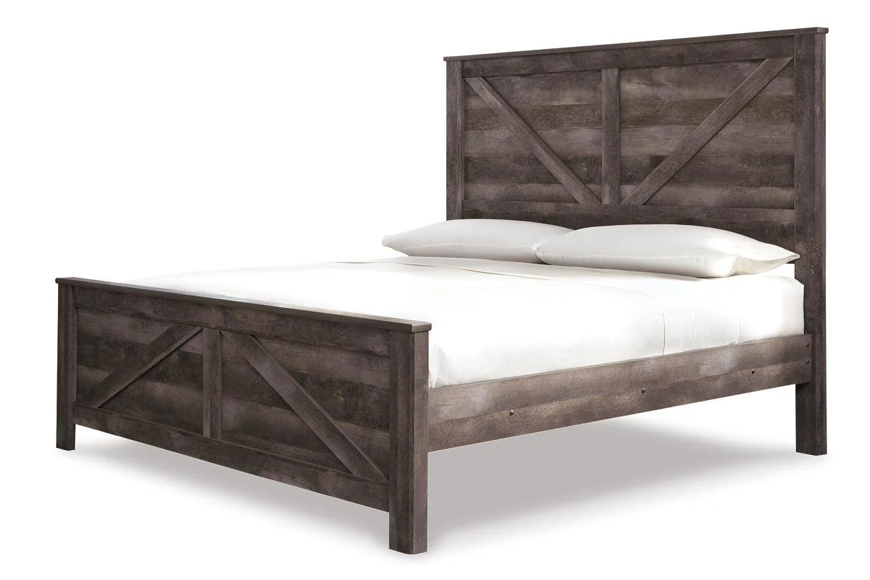 Wynnlow Gray King Crossbuck Panel Bed - Image 4