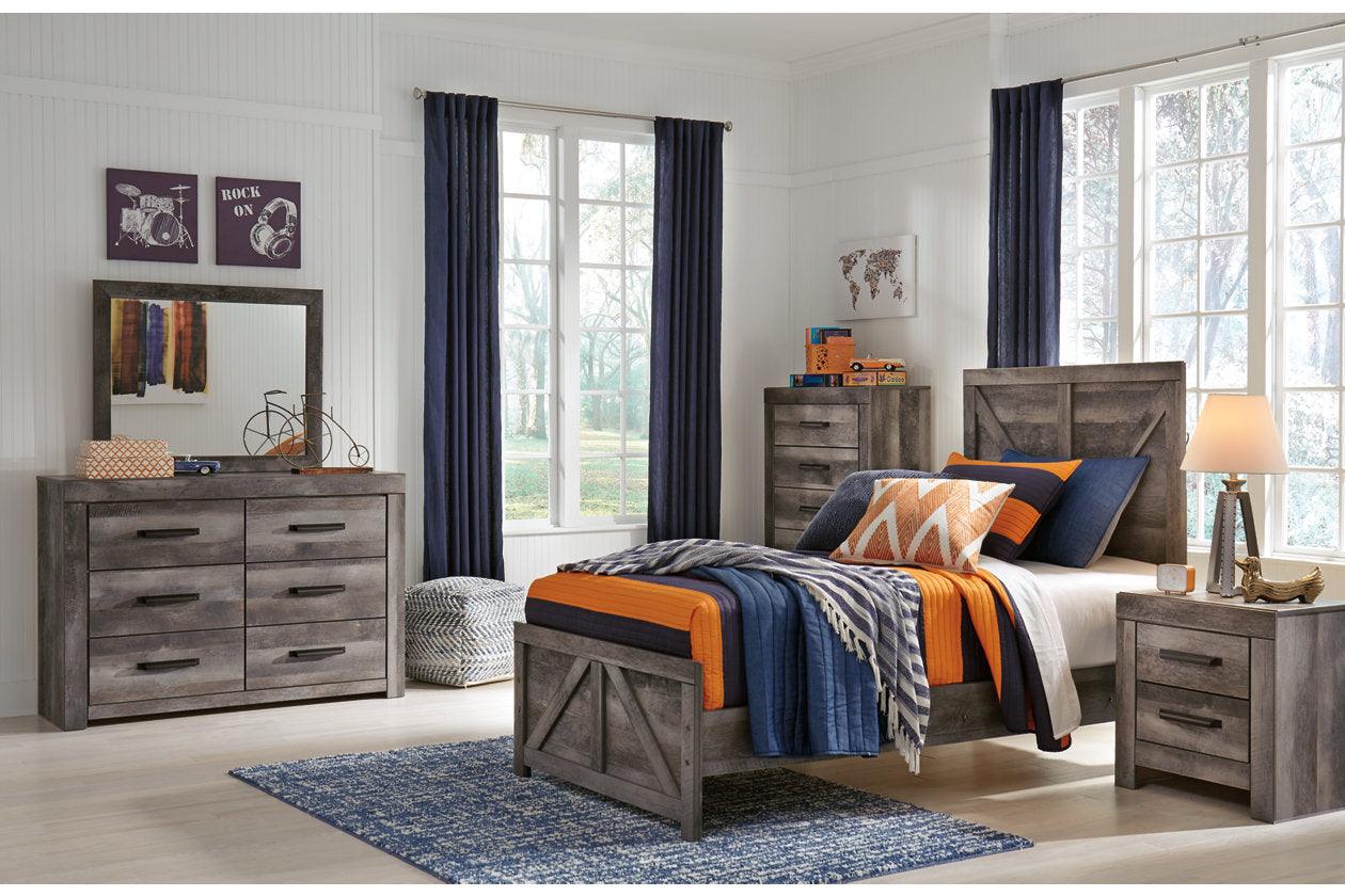 Wynnlow Gray Twin Crossbuck Panel Bed - Image 6