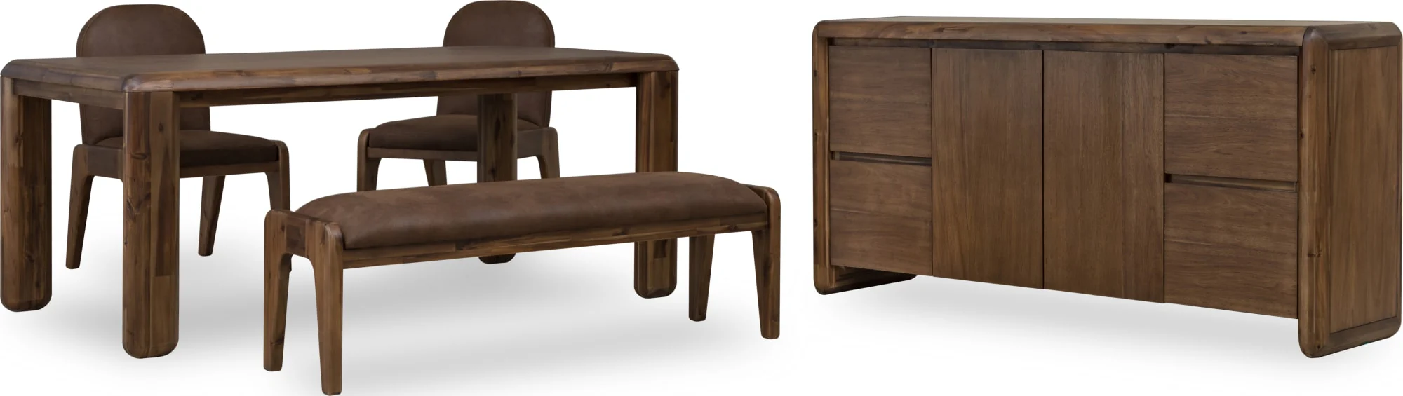 Xolani Impala Rectangular Acacia Wood Leg Dining Table - Image 8