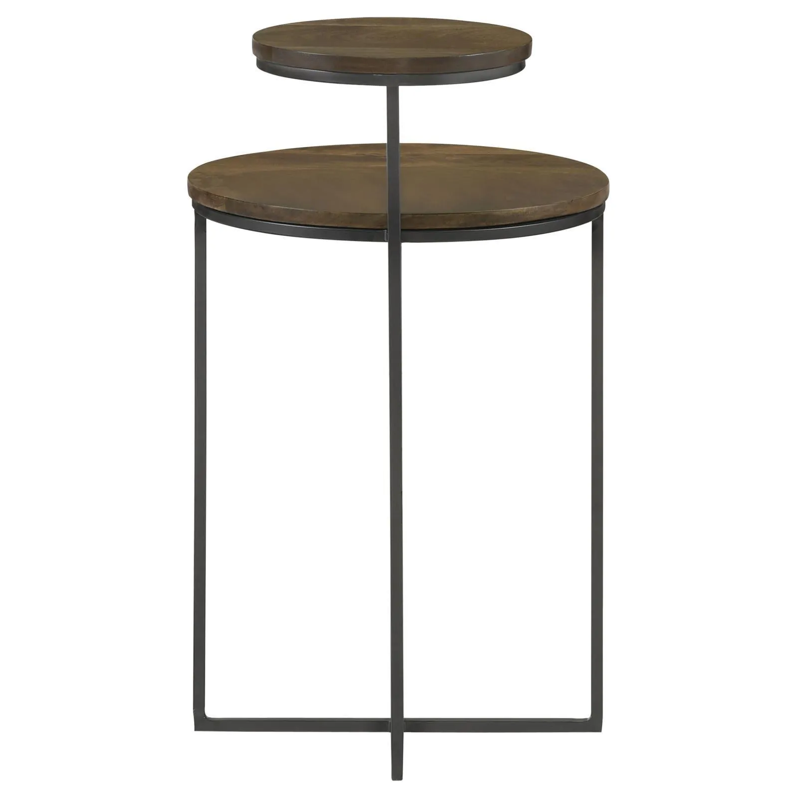 Yael Natural/Gunmetal Round Accent Table - Image 3