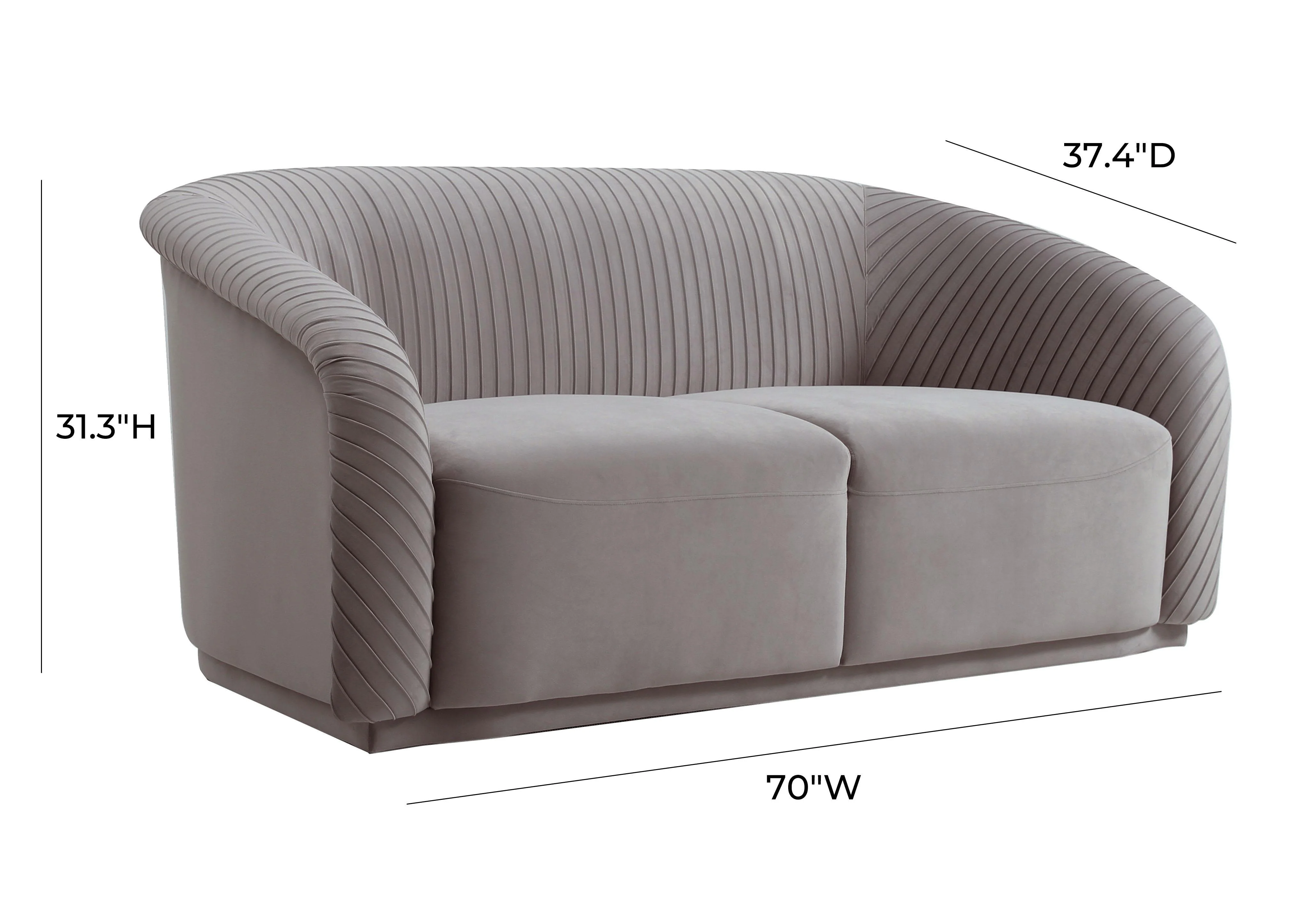 Yara Pleated Velvet Loveseat by Inspire Me! Home Decor - Image 12