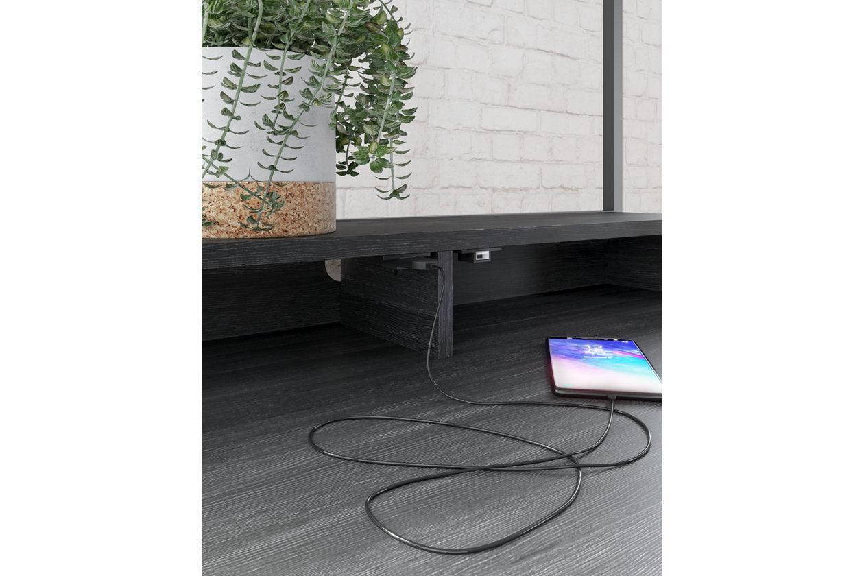 Yarlow Black 36" Home Office Desk with Shelf - Image 9