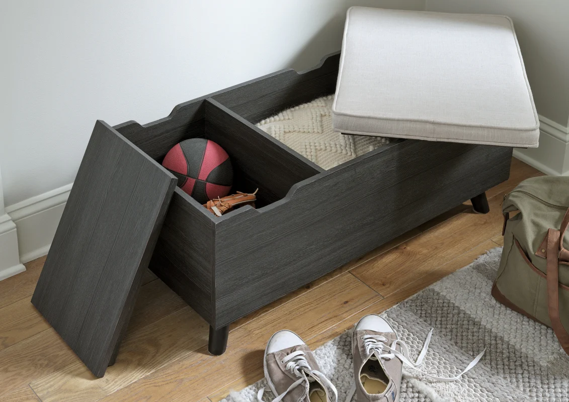 Yarlow Linen/Gray Storage Bench - Image 6