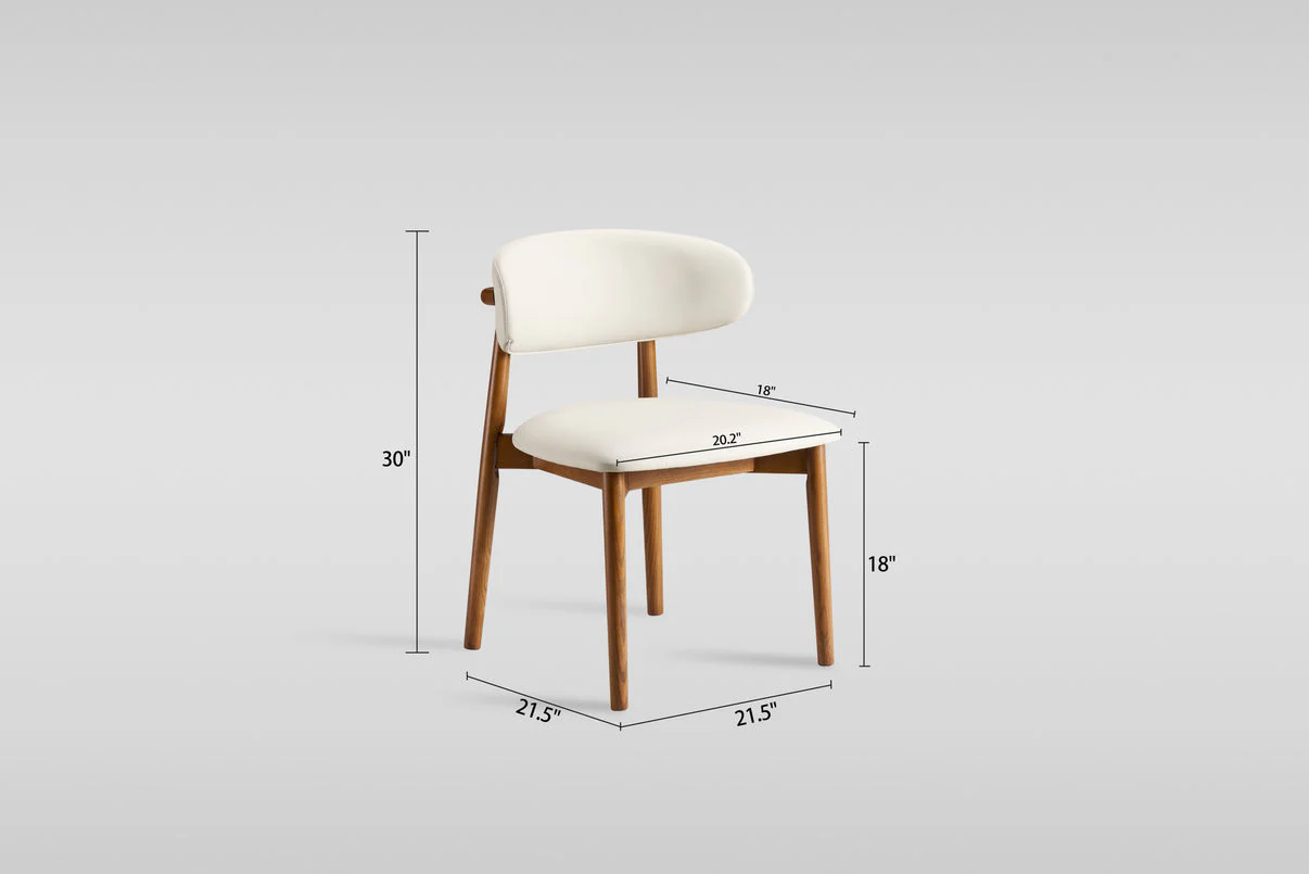 Yomi Beige/Walnut Dining Chair - Image 4