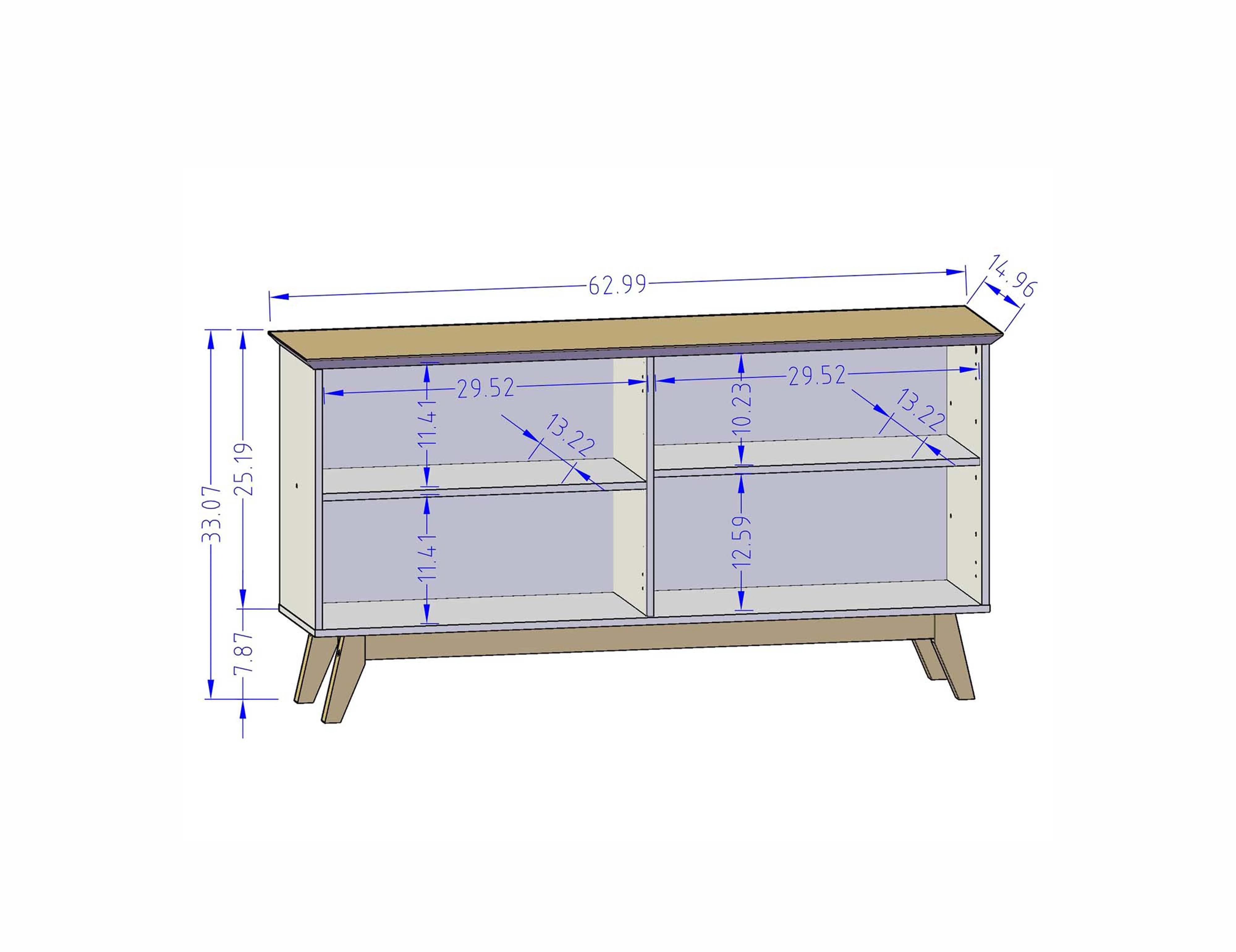 Yonkers 62.99 Sideboard in Off White and Cinnamon - Image 3