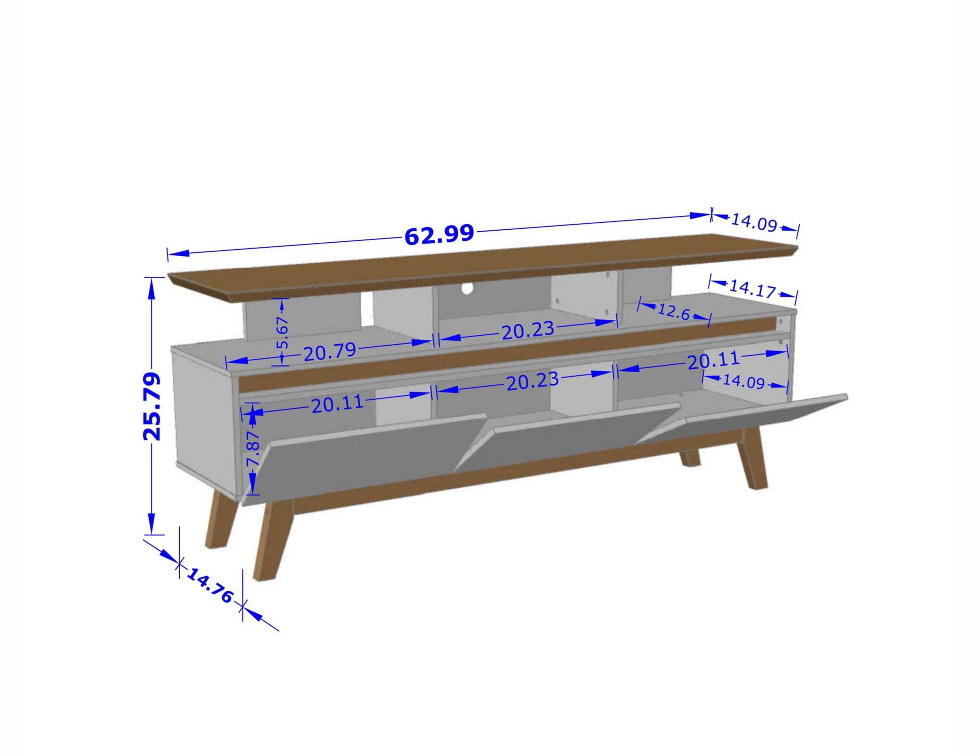 Yonkers 62.99 TV Stand in Black and Cinnamon - Image 3