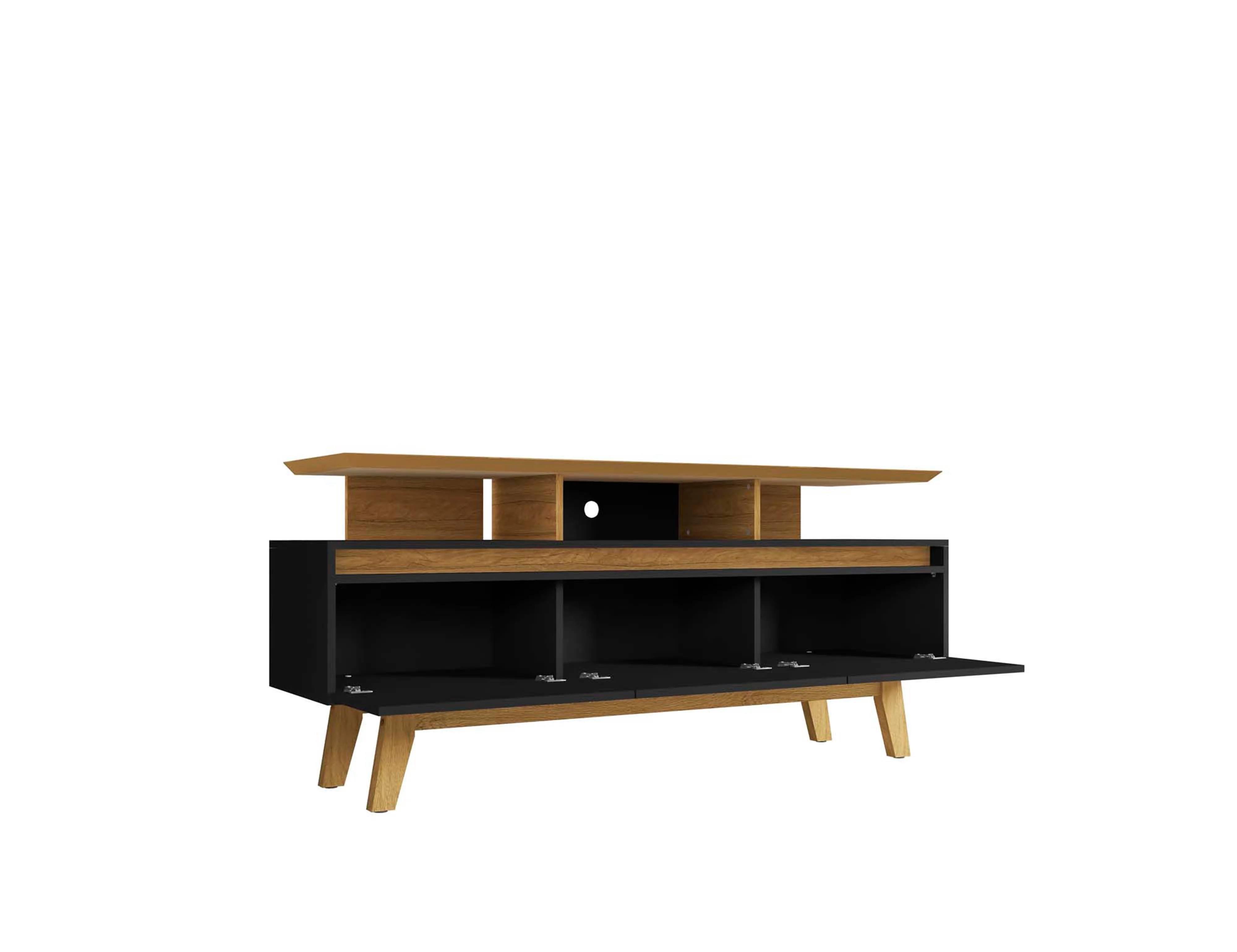 Yonkers 62.99 TV Stand in Black and Cinnamon - Image 4