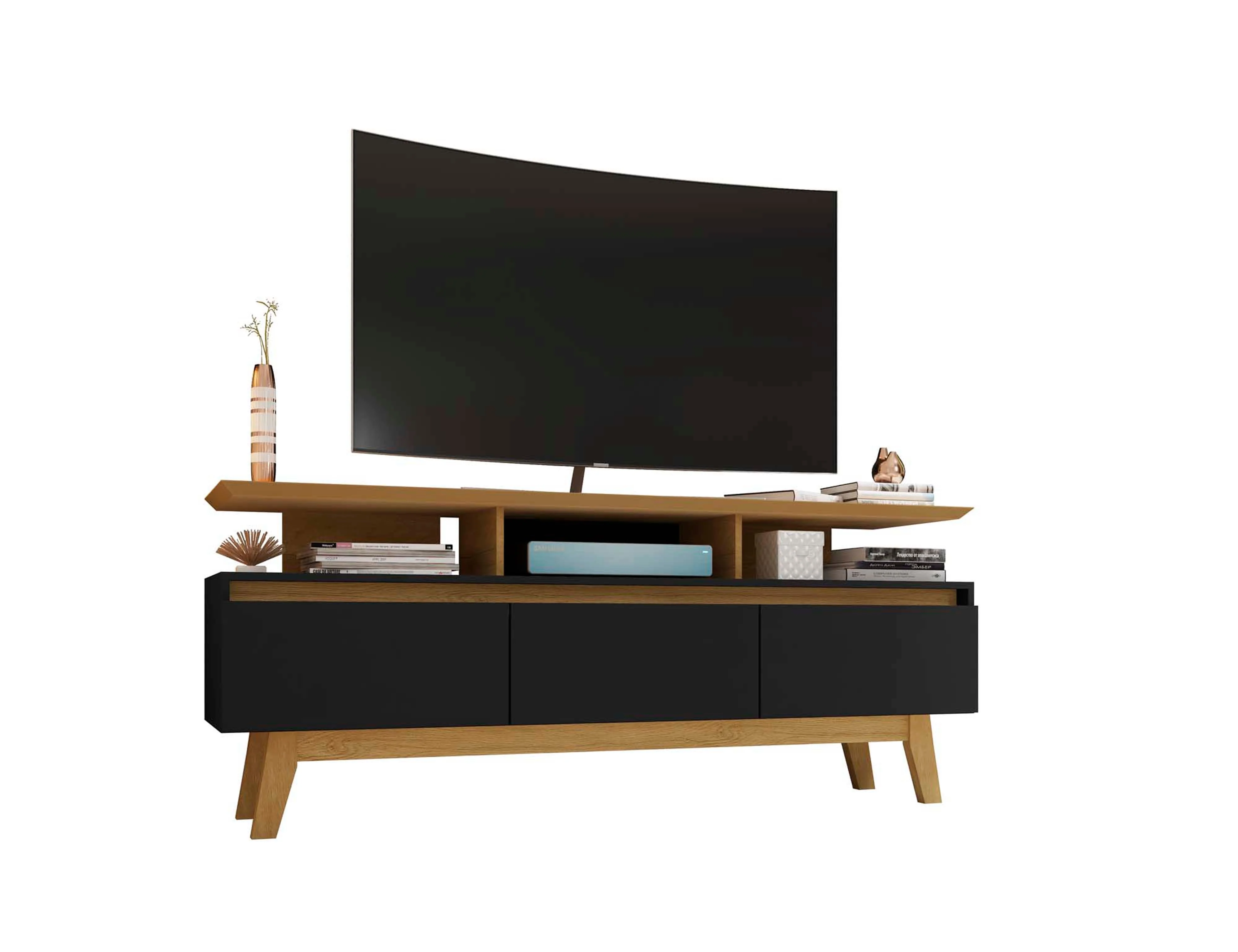 Yonkers 62.99 TV Stand in Black and Cinnamon - Image 7