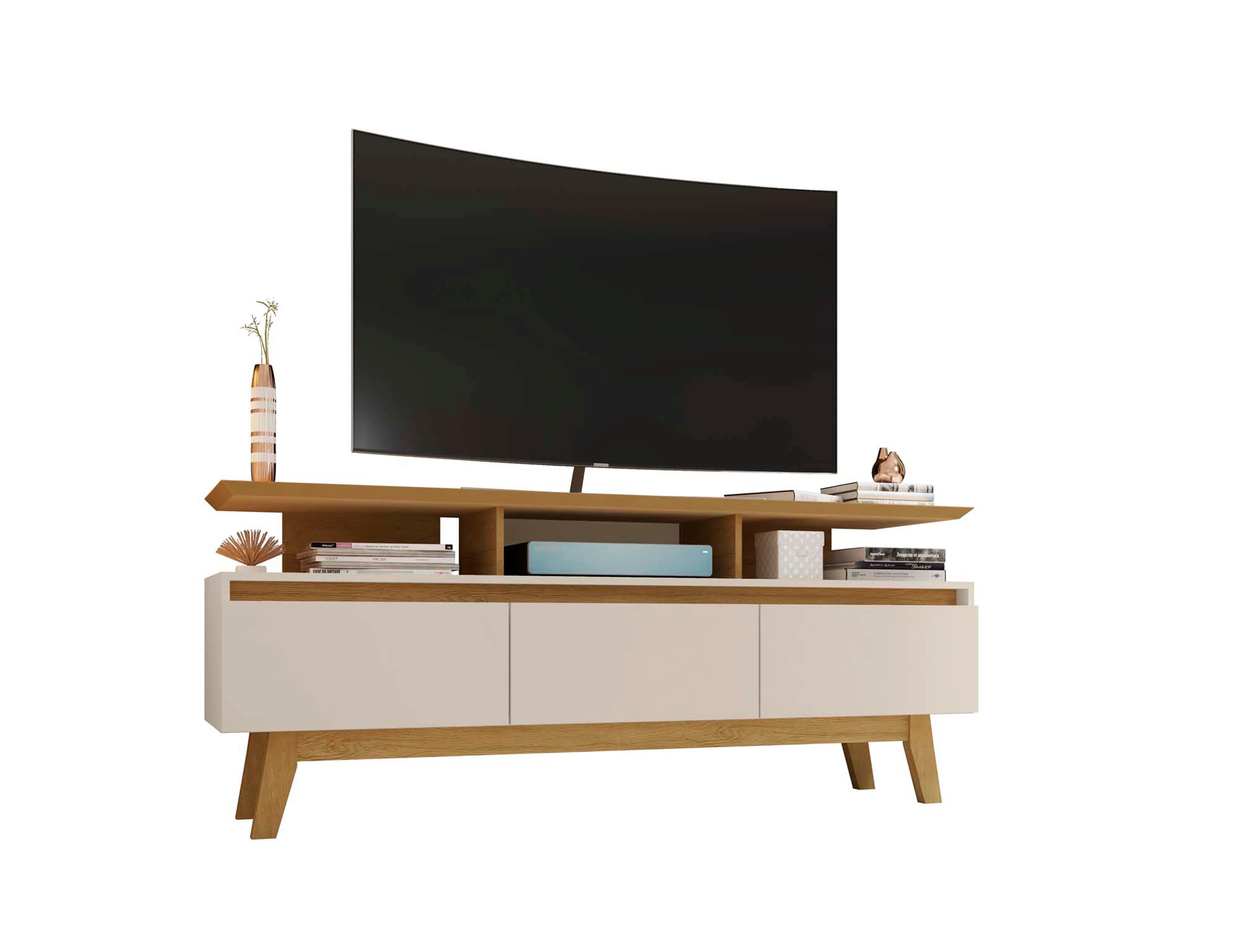 Yonkers 62.99 TV Stand in Off White and Cinnamon - Image 7