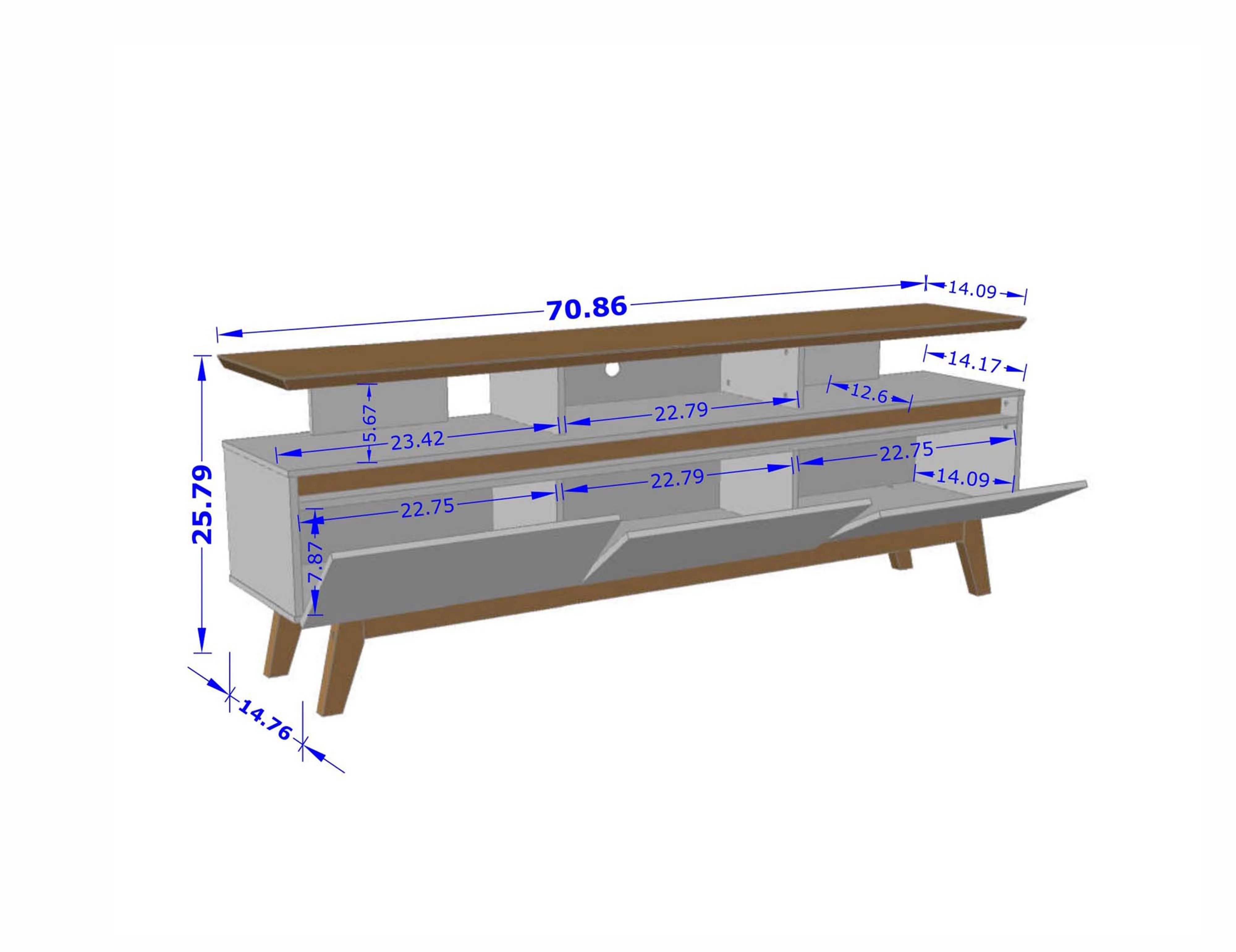 Yonkers 70.86 TV Stand in White - Image 3